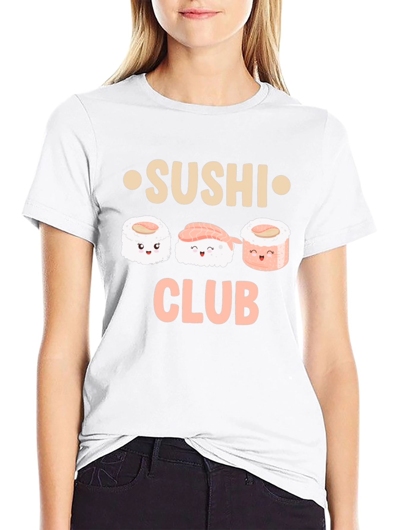 Sushi Club Graphic Tee - Black Cotton T-Shirt