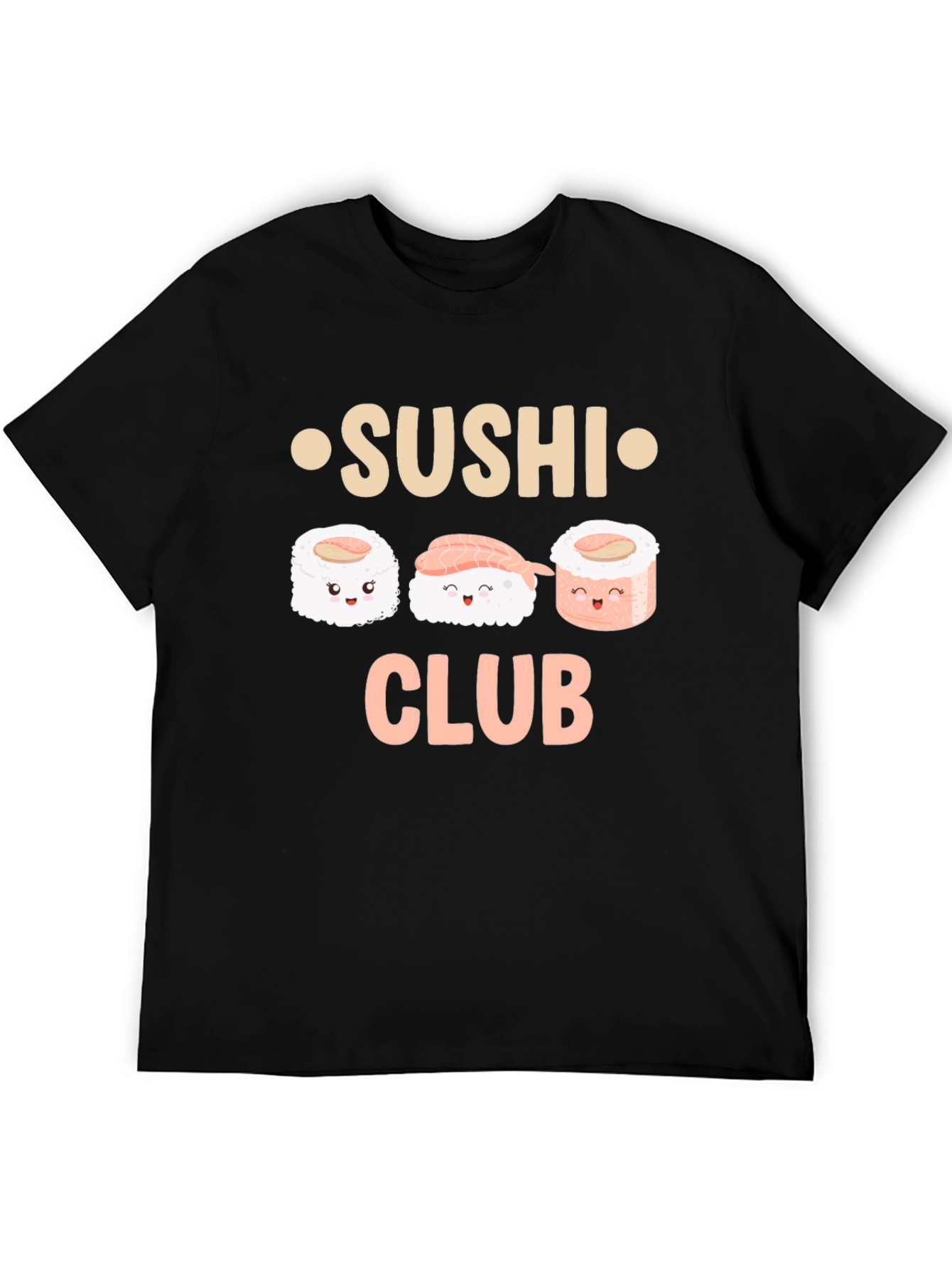 Sushi Club Graphic Tee - Black Cotton T-Shirt