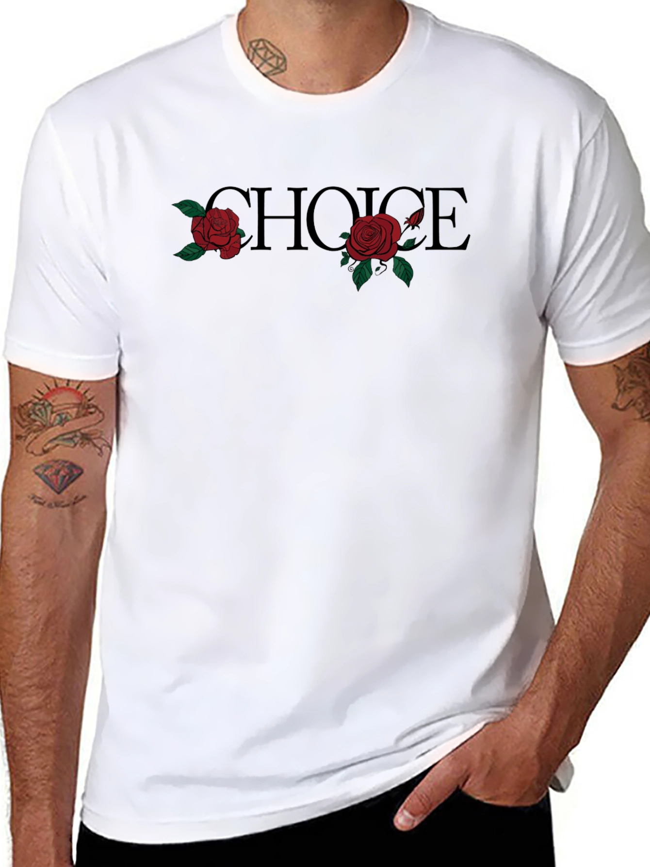 Choice Rose Graphic Black T-Shirt