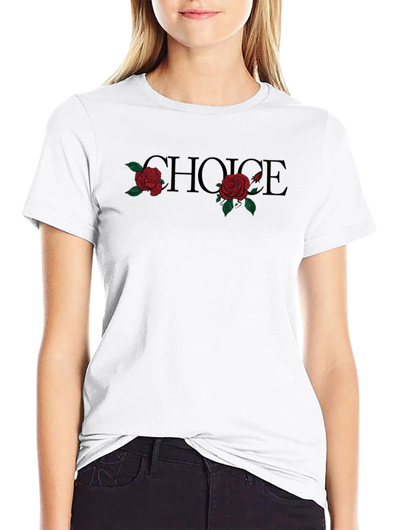 Choice Rose Graphic Black T-Shirt