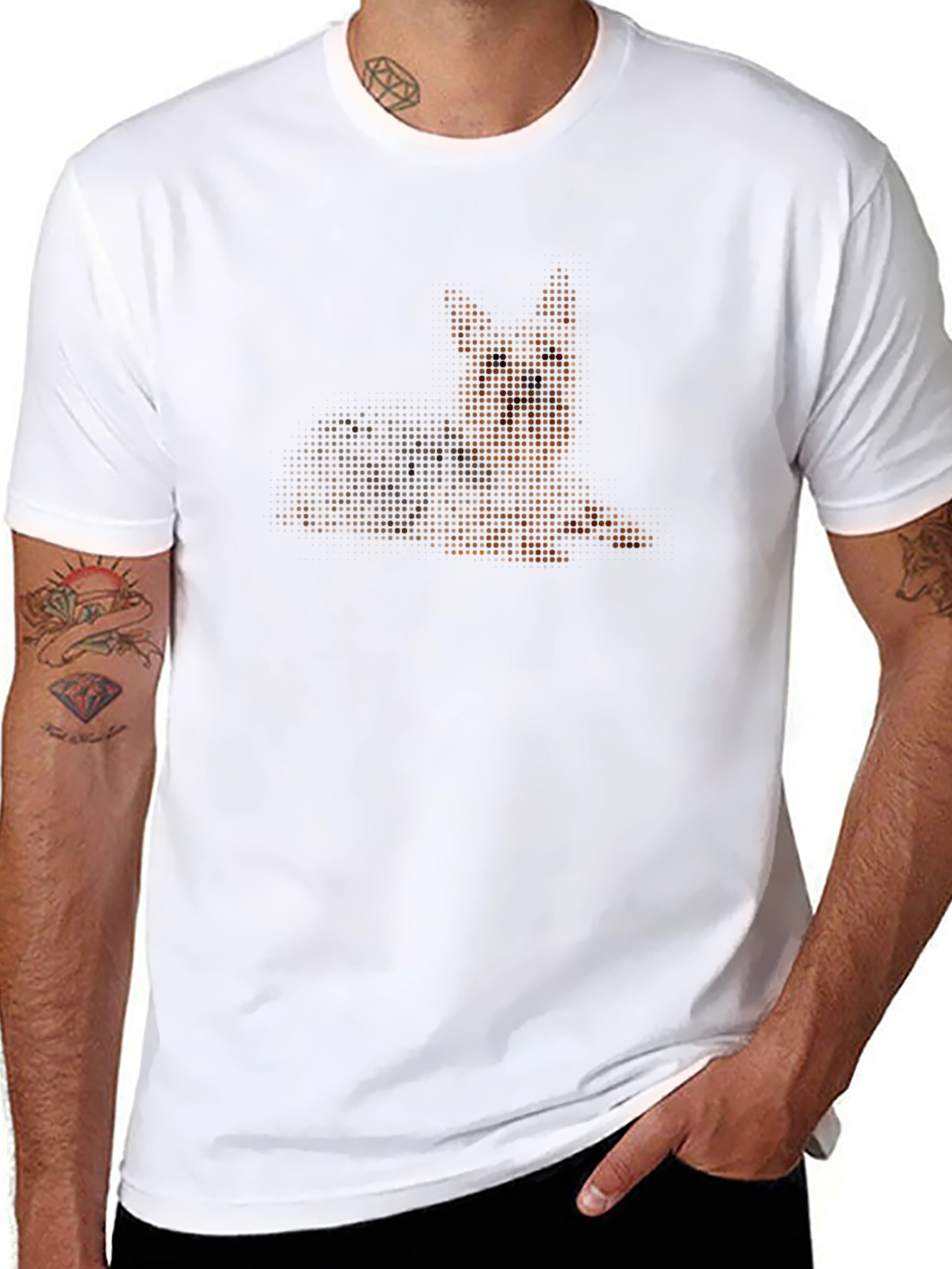 German Shepherd Graphic Print Black T-Shirt