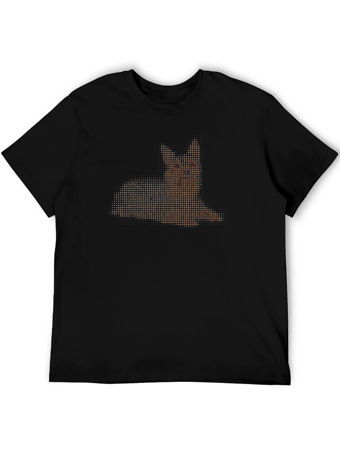 German Shepherd Graphic Print Black T-Shirt