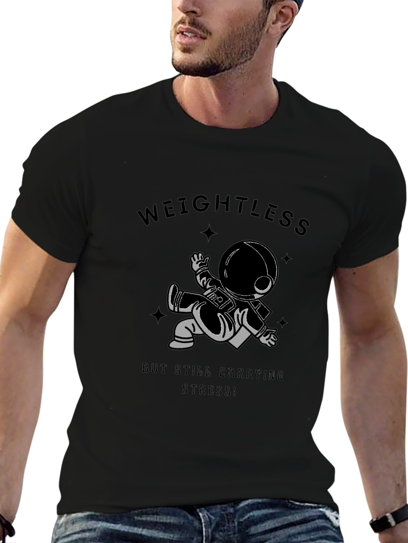 Weightless Astronaut Graphic Tee - Black