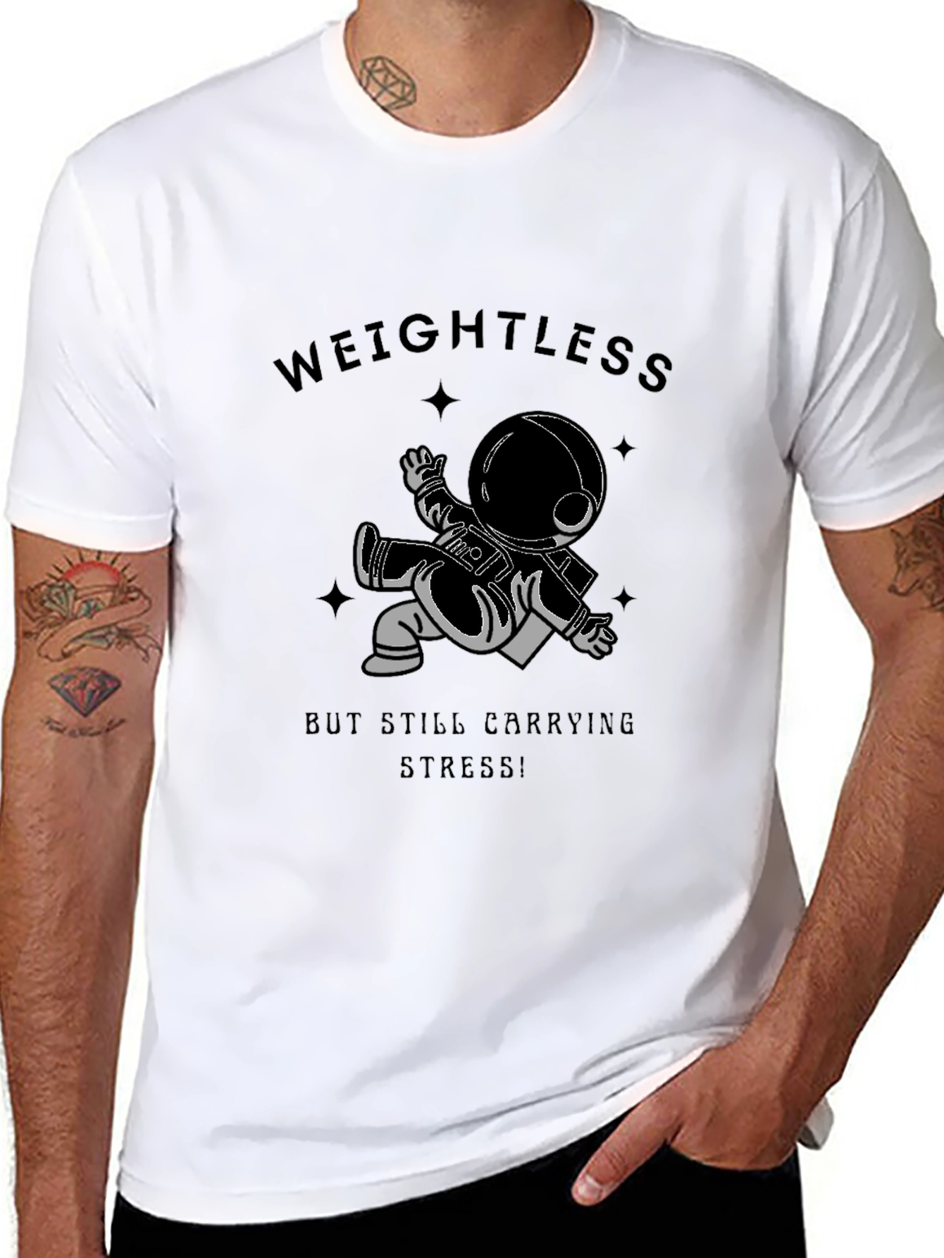 Weightless Astronaut Graphic Tee - Black