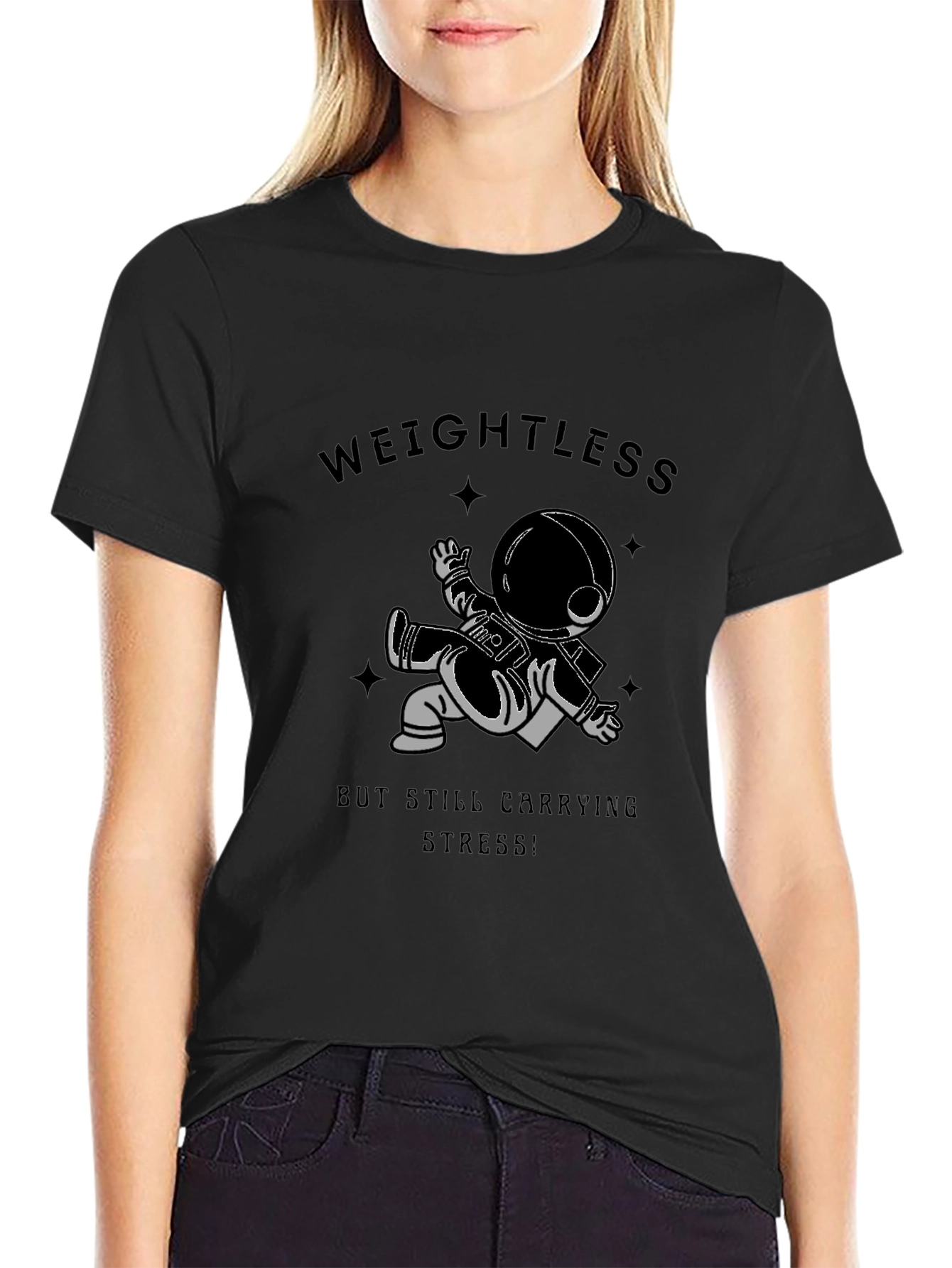 Weightless Astronaut Graphic Tee - Black