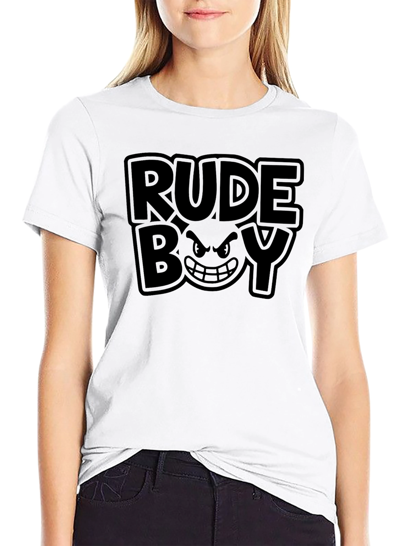 Rude Boy Graphic Print Black T-Shirt