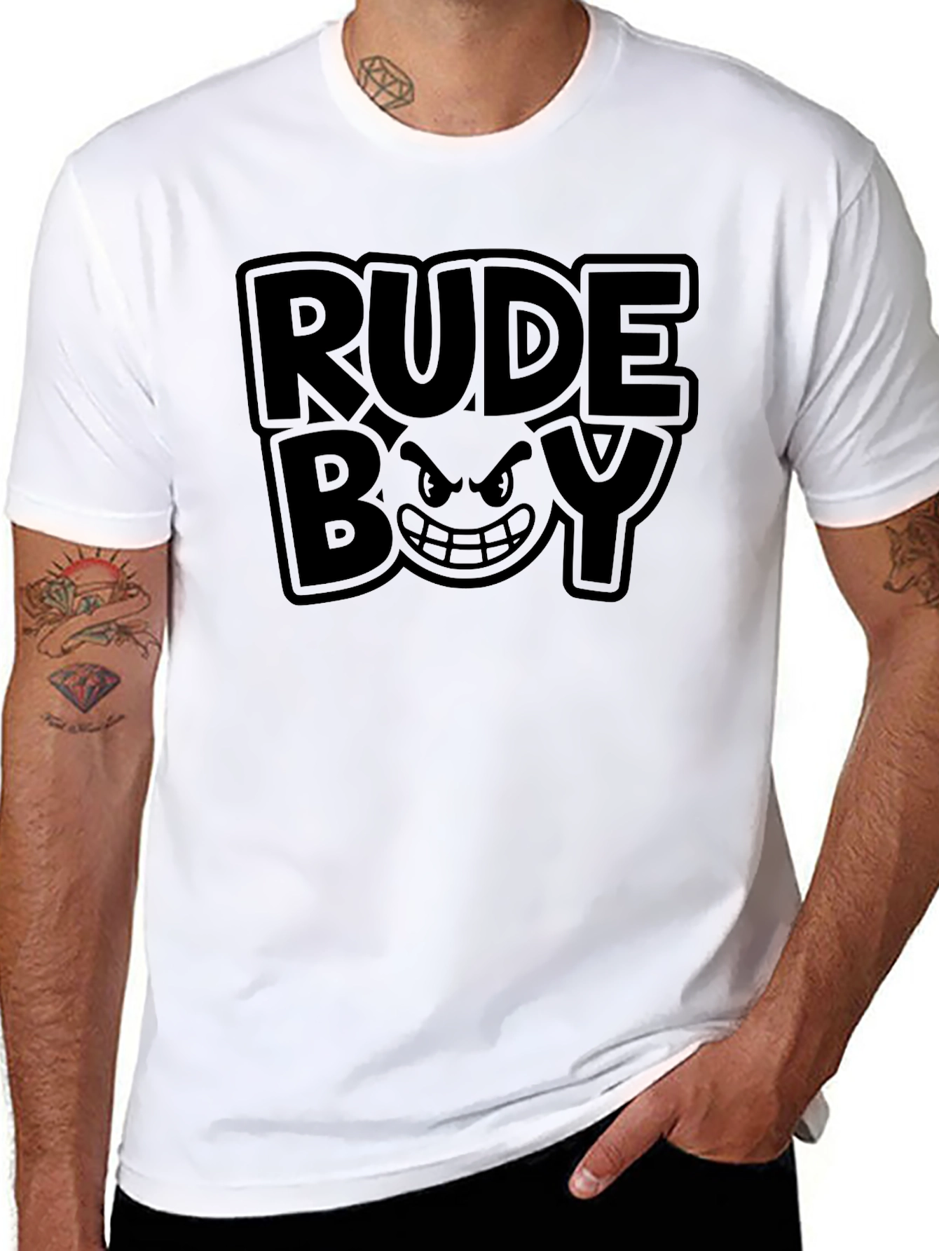 Rude Boy Graphic Print Black T-Shirt