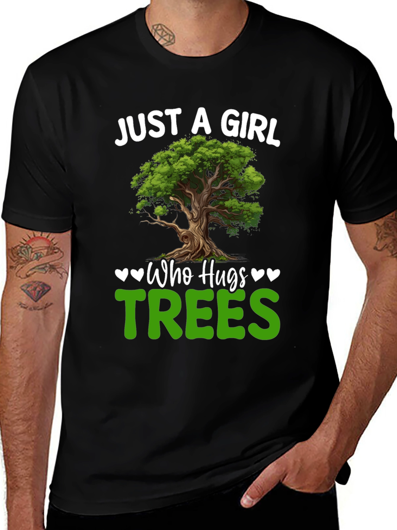 Just a Girl Who Hugs Trees Graphic Tee