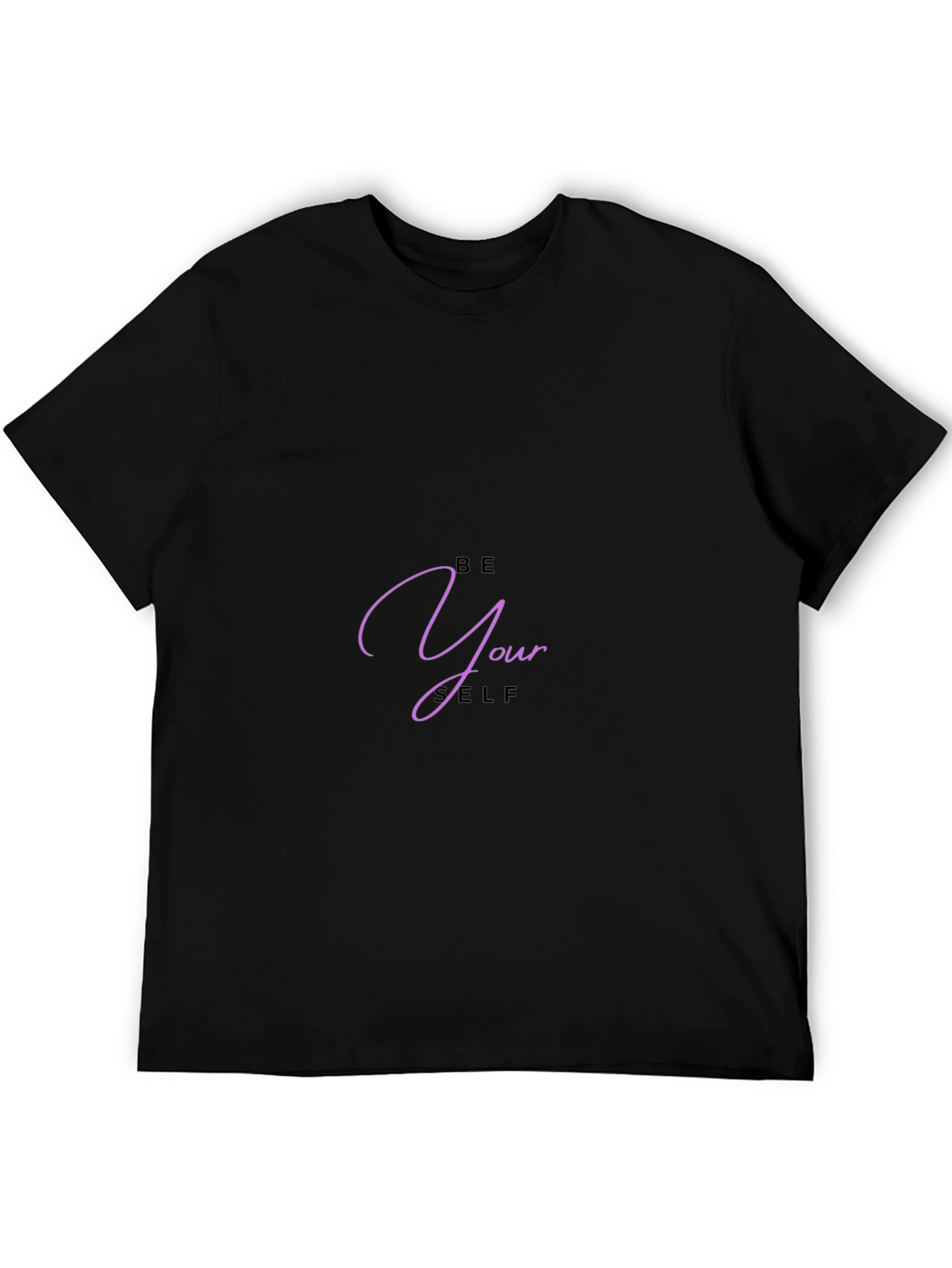 Be Yourself Graphic Tee - Black Casual T-Shirt