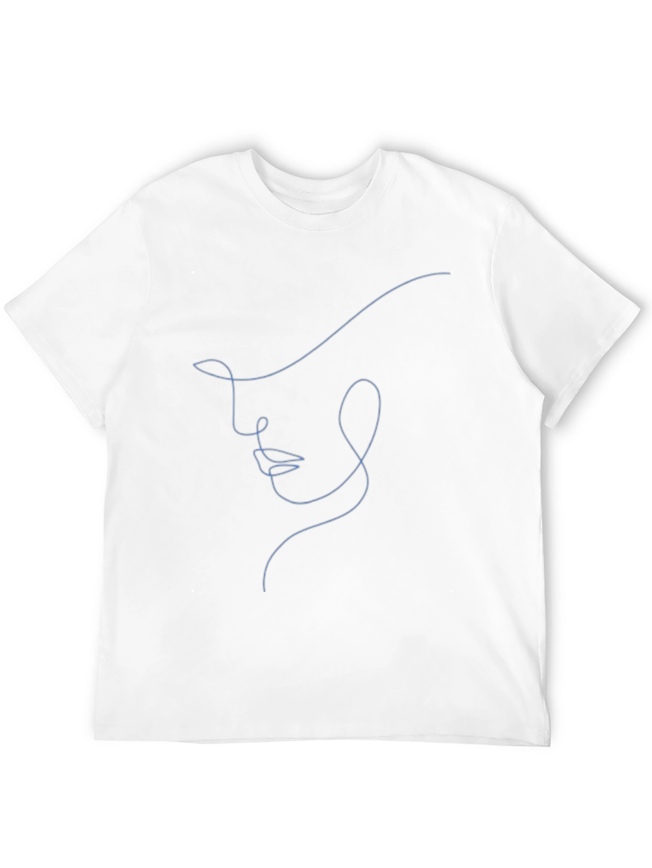 Abstract Face Line Art Black T-Shirt - Unisex