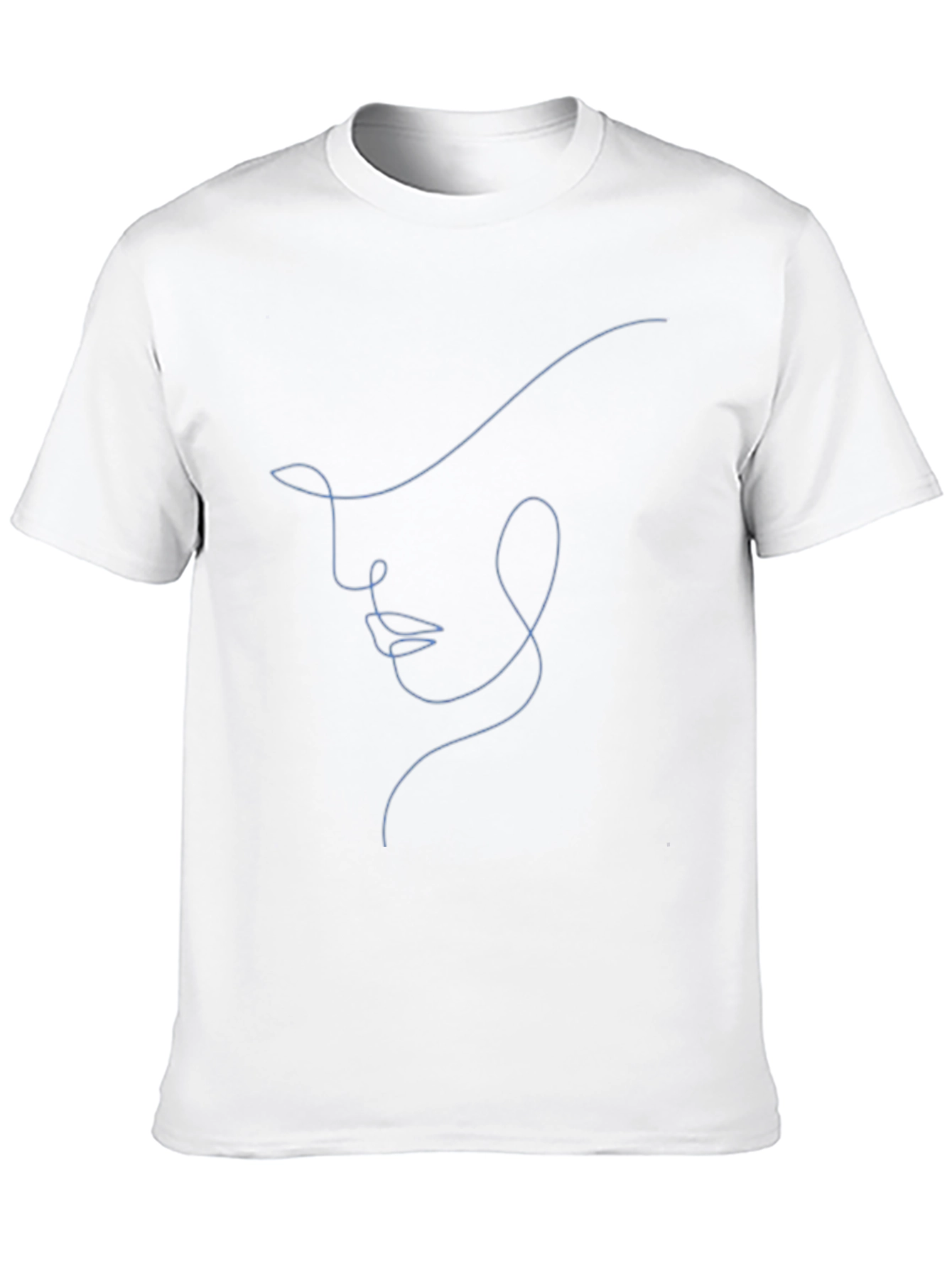 Abstract Face Line Art Black T-Shirt - Unisex