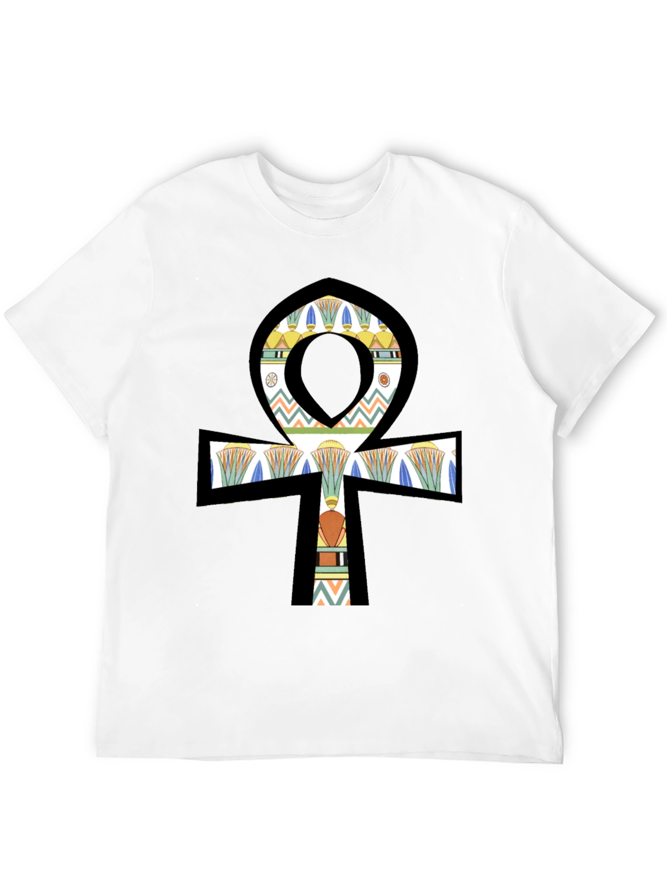 Egyptian Ankh Graphic Tee - Black Cotton Shirt