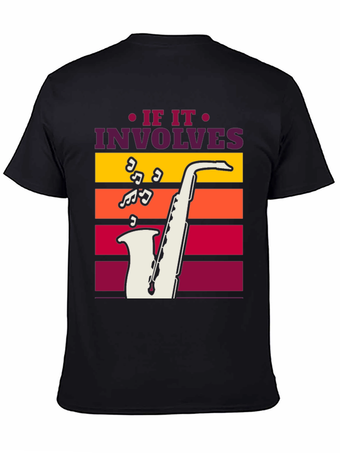 If It Involves Saxophone Black Graphic Tee