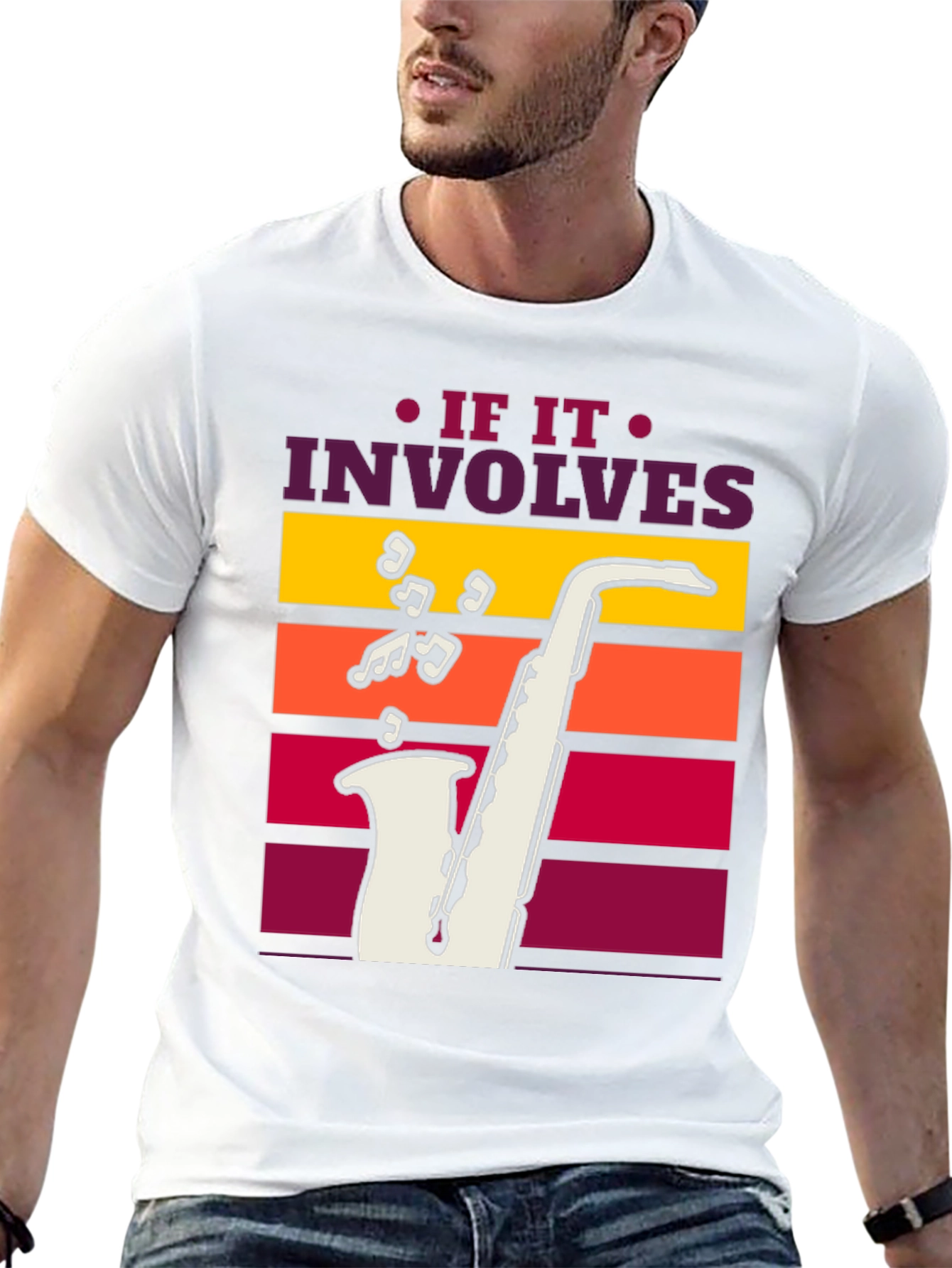 If It Involves Saxophone Black Graphic Tee