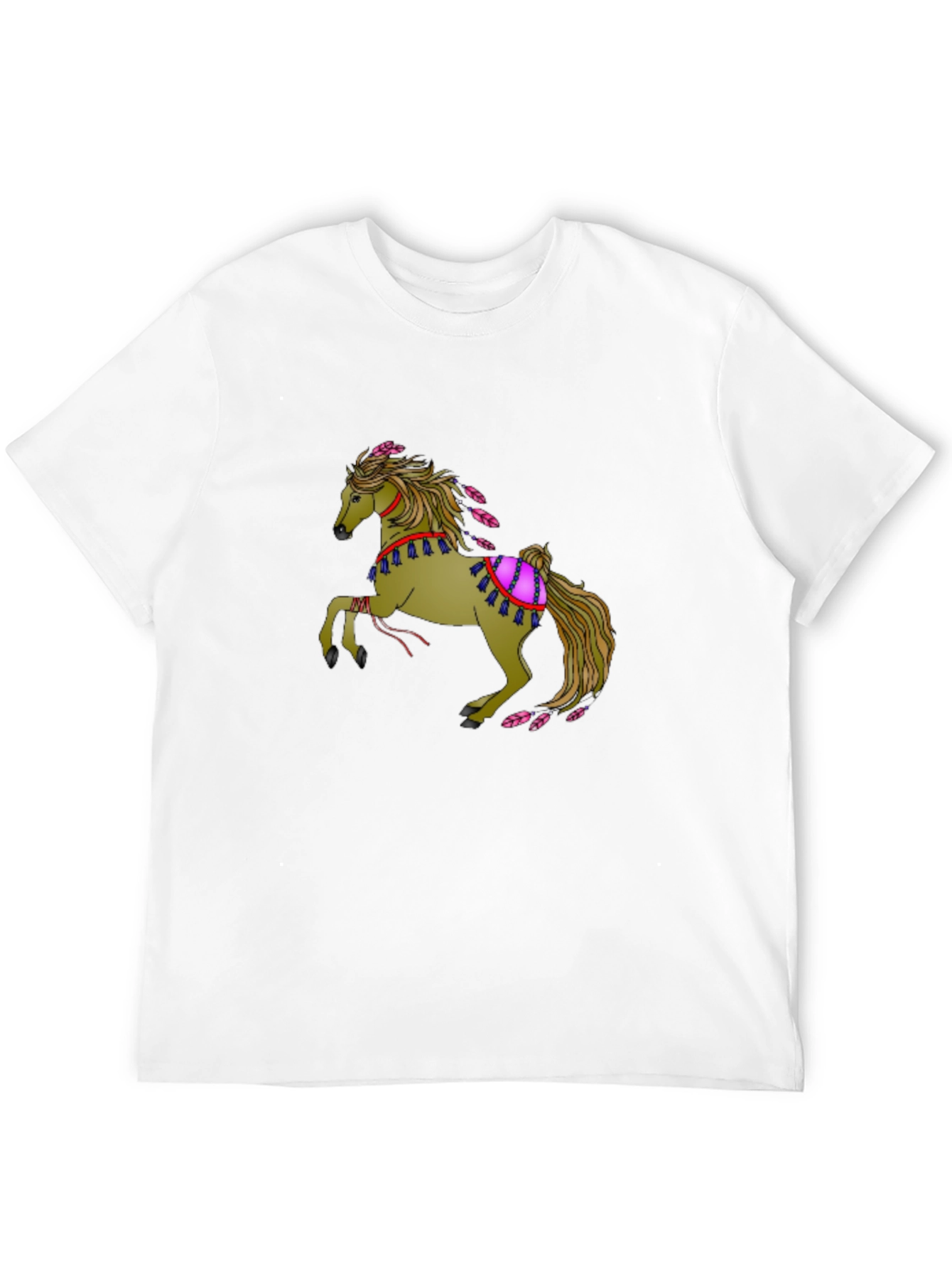 Mens Black Horse Graphic Tee