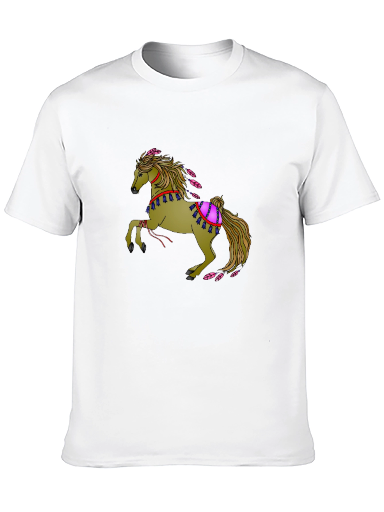 Mens Black Horse Graphic Tee