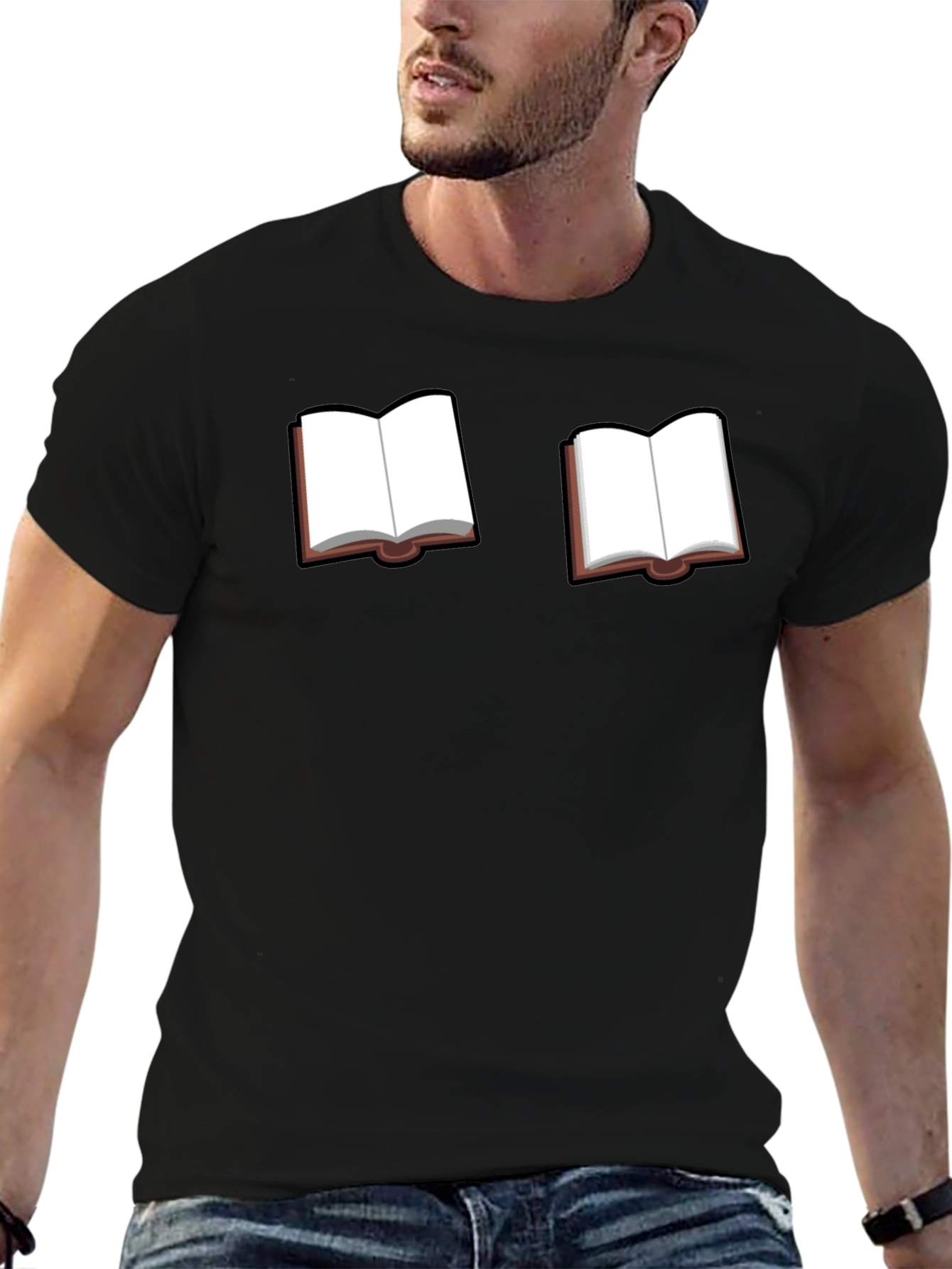 Bookworm Black Tee - Novelty Book Graphic T-Shirt