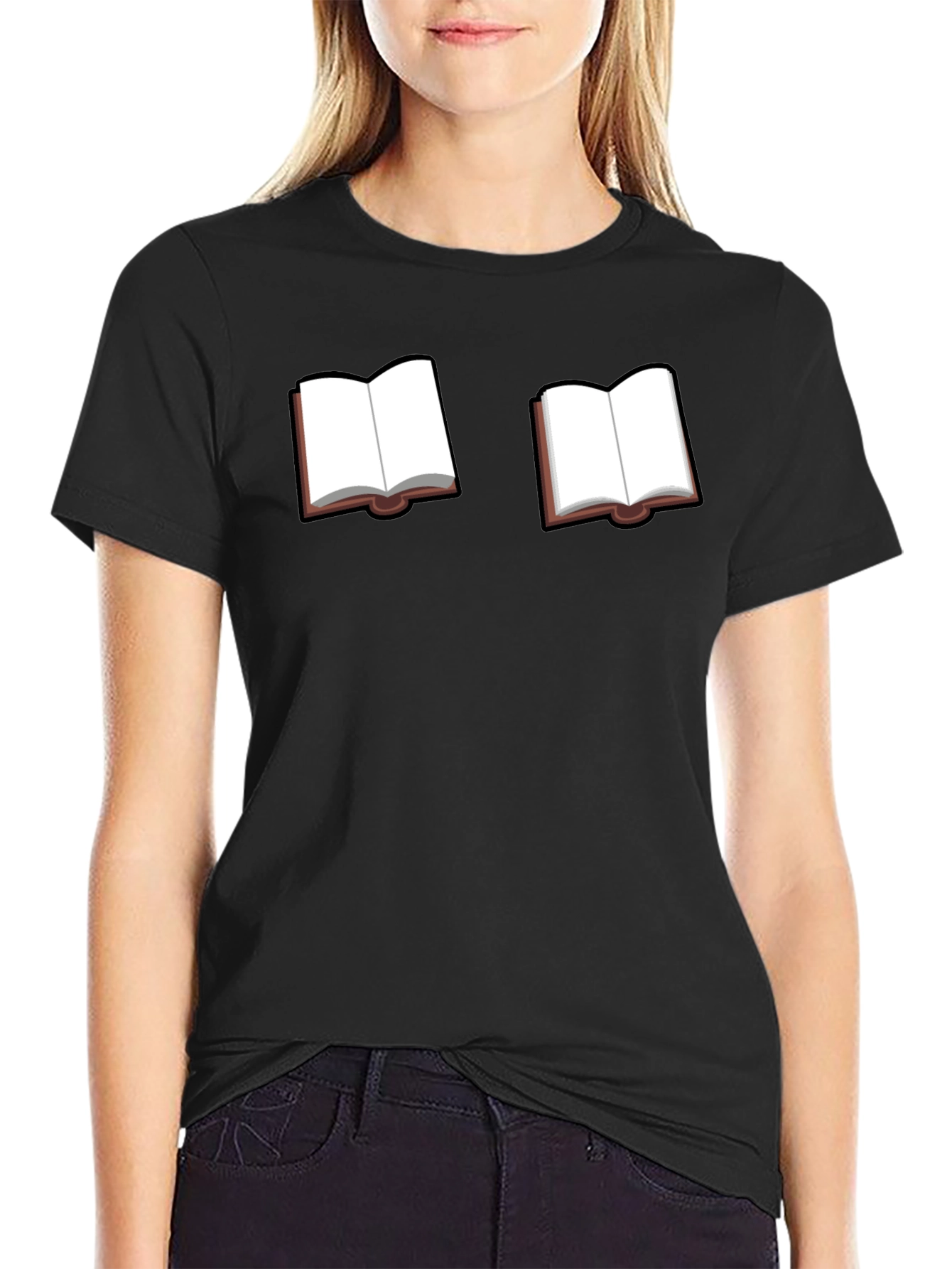 Bookworm Black Tee - Novelty Book Graphic T-Shirt
