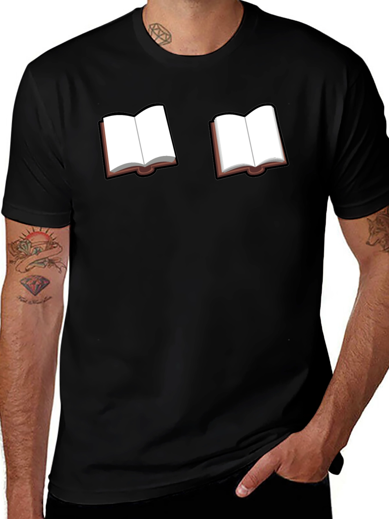 Bookworm Black Tee - Novelty Book Graphic T-Shirt