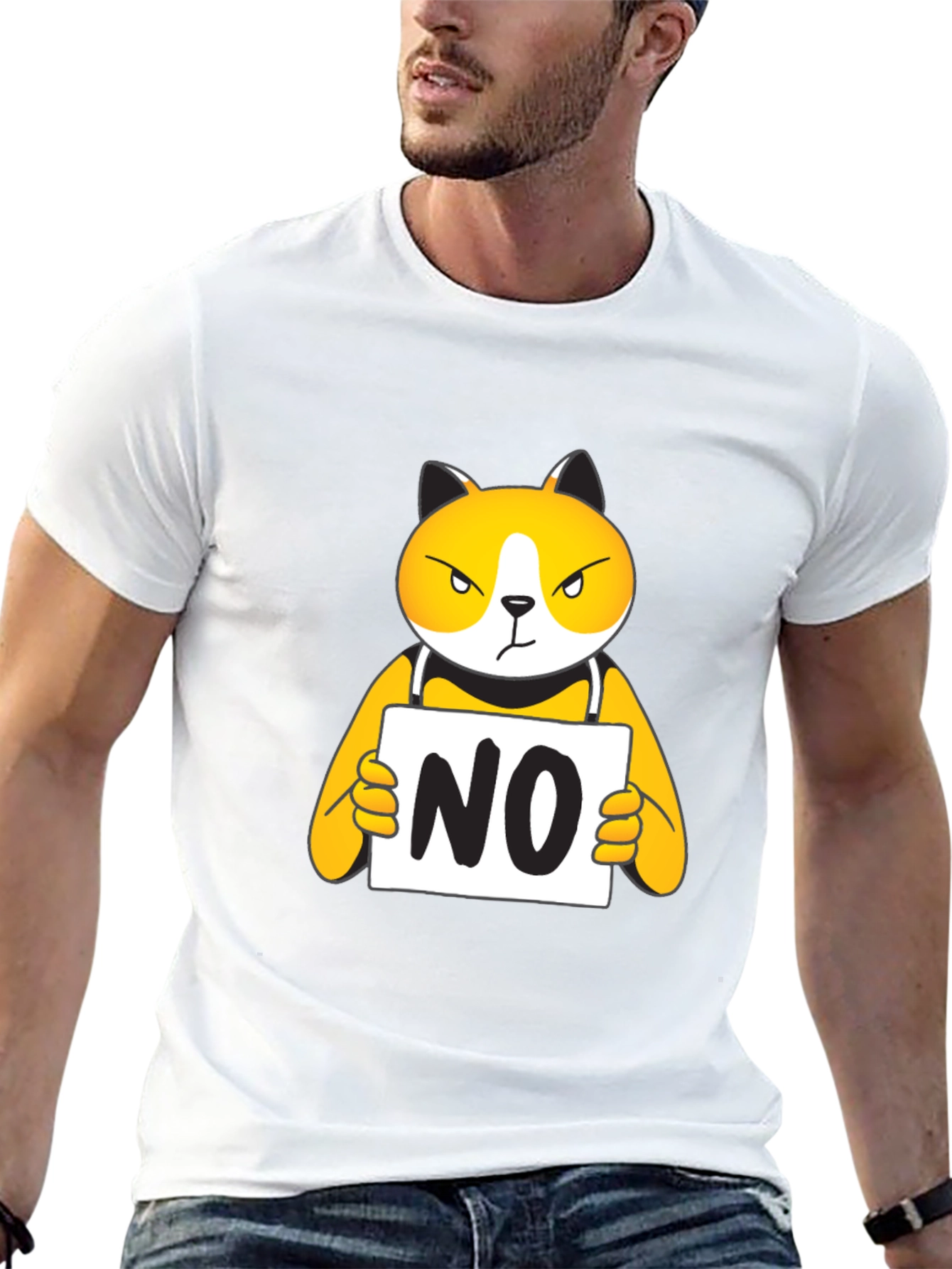 Funny NO Cat Graphic T-Shirt