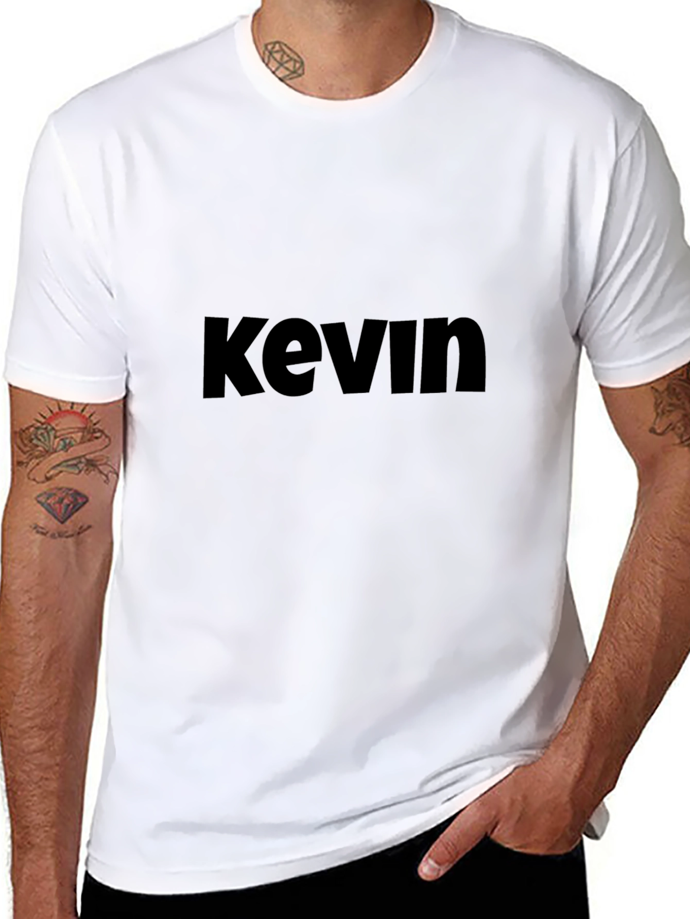 Mens Black Kevin Graphic Tee - Casual Style