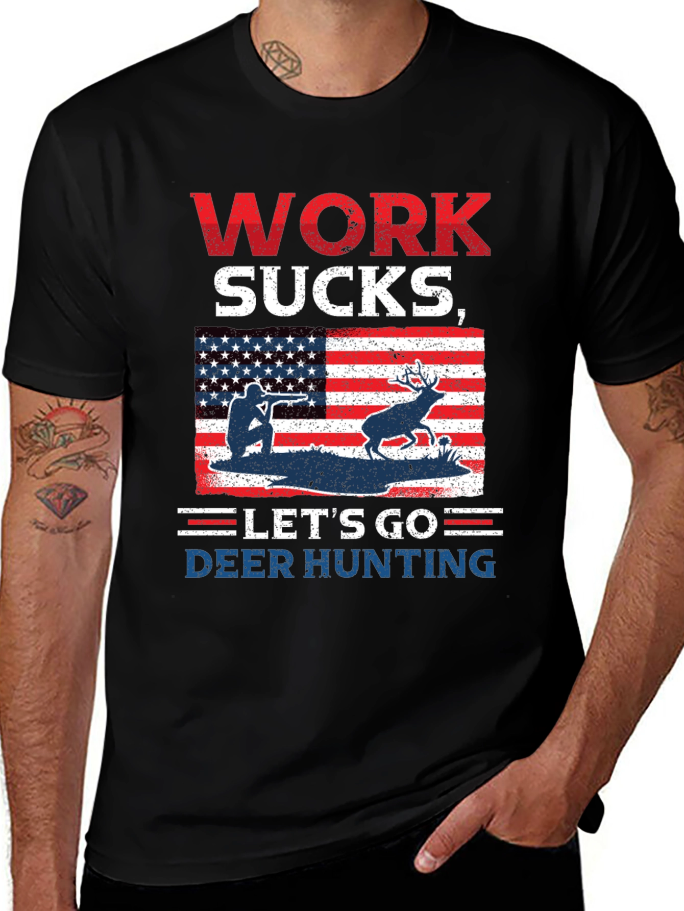 Work Sucks Lets Go Deer Hunting T-Shirt