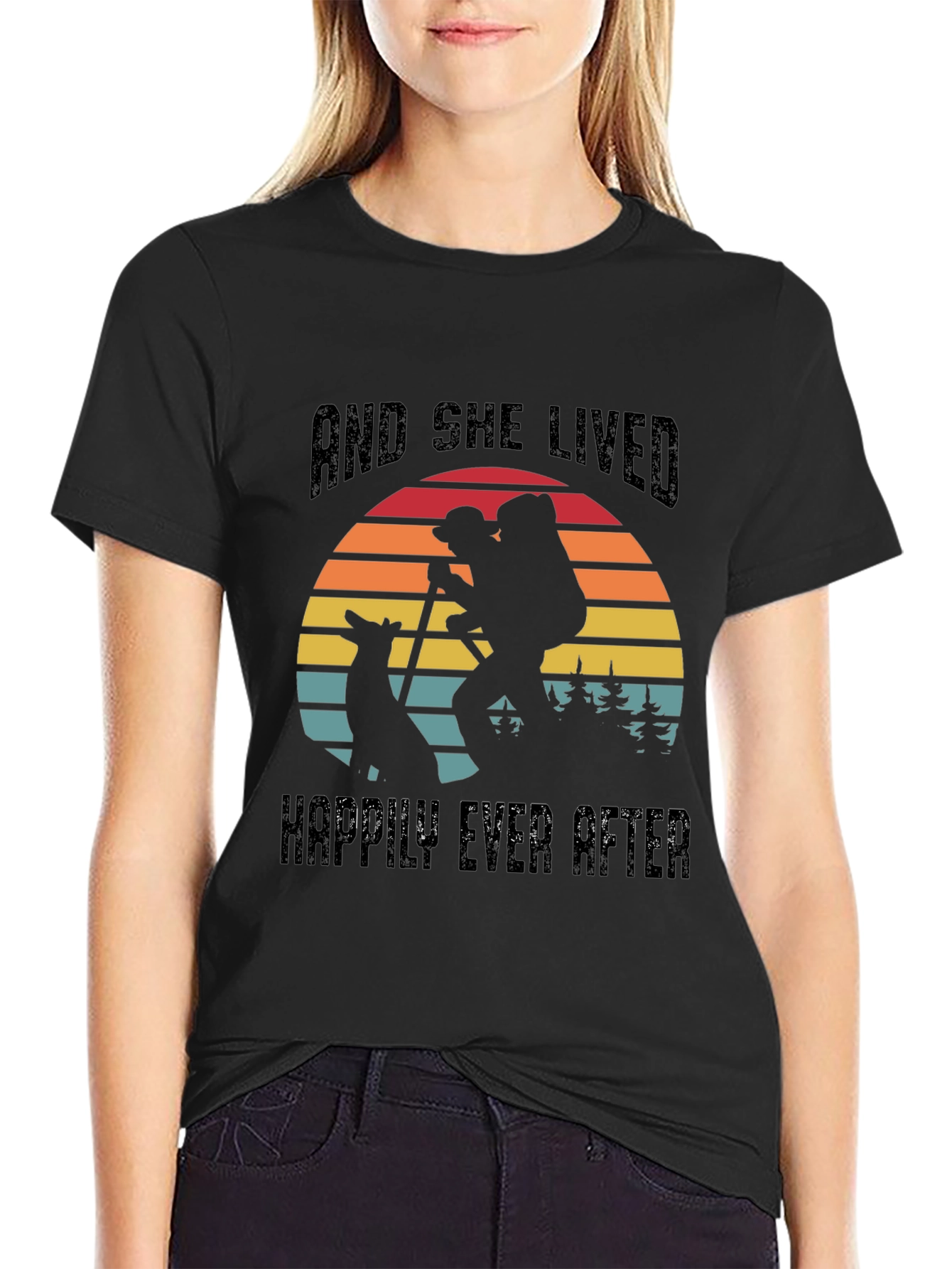 She Lived Happily Ever After Hiking T-Shirt
