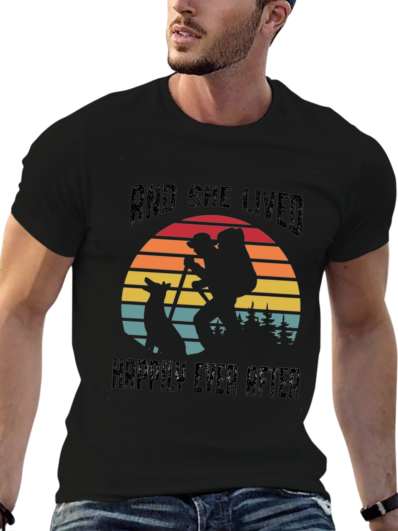 She Lived Happily Ever After Hiking T-Shirt