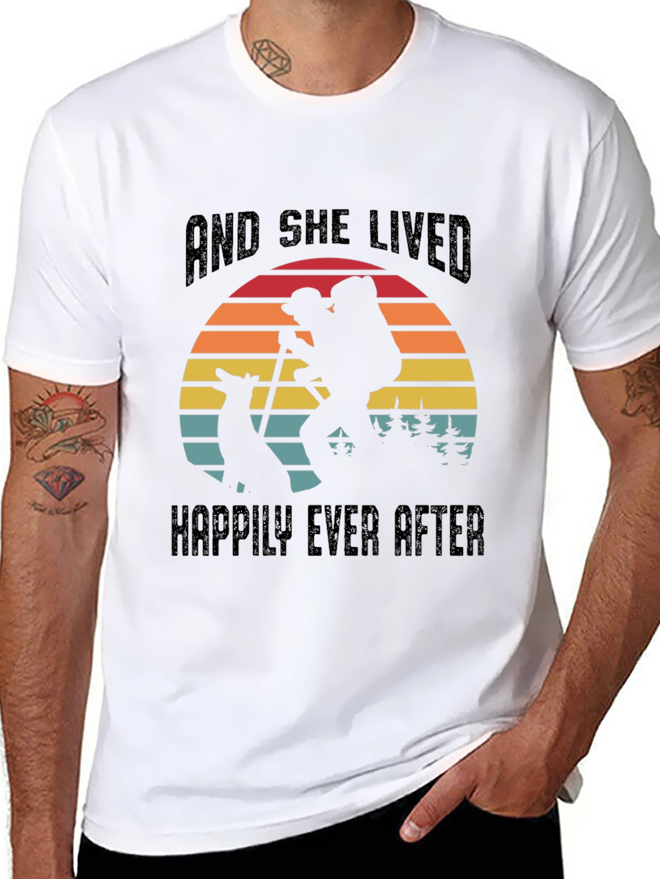 She Lived Happily Ever After Hiking T-Shirt