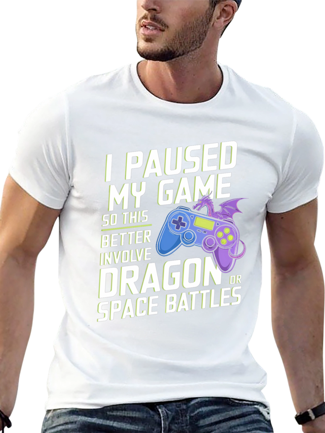 Gamer T-Shirt - Dragon or Space Battle Tee