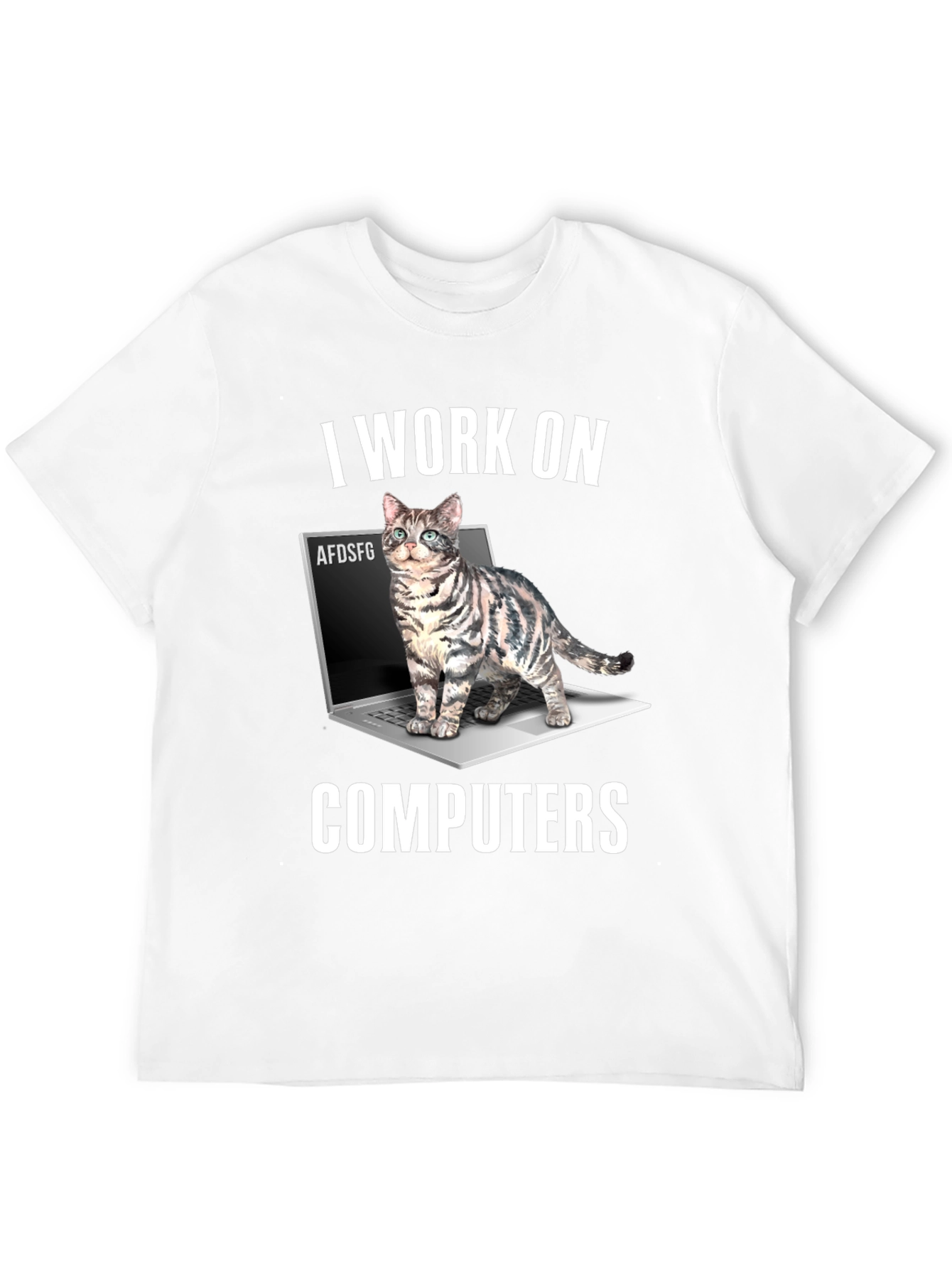 I Work On Computers Cat T-Shirt