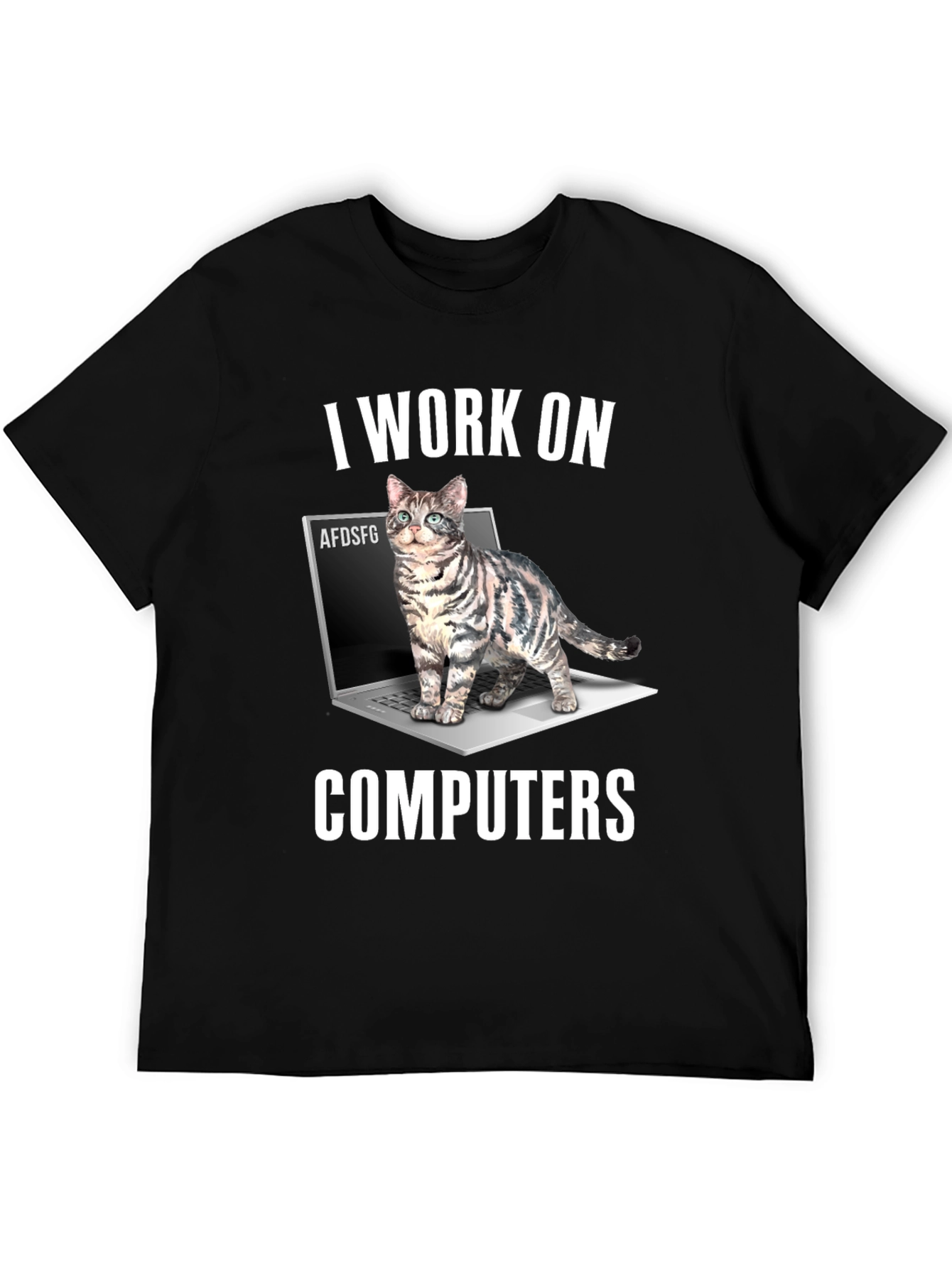 I Work On Computers Cat T-Shirt
