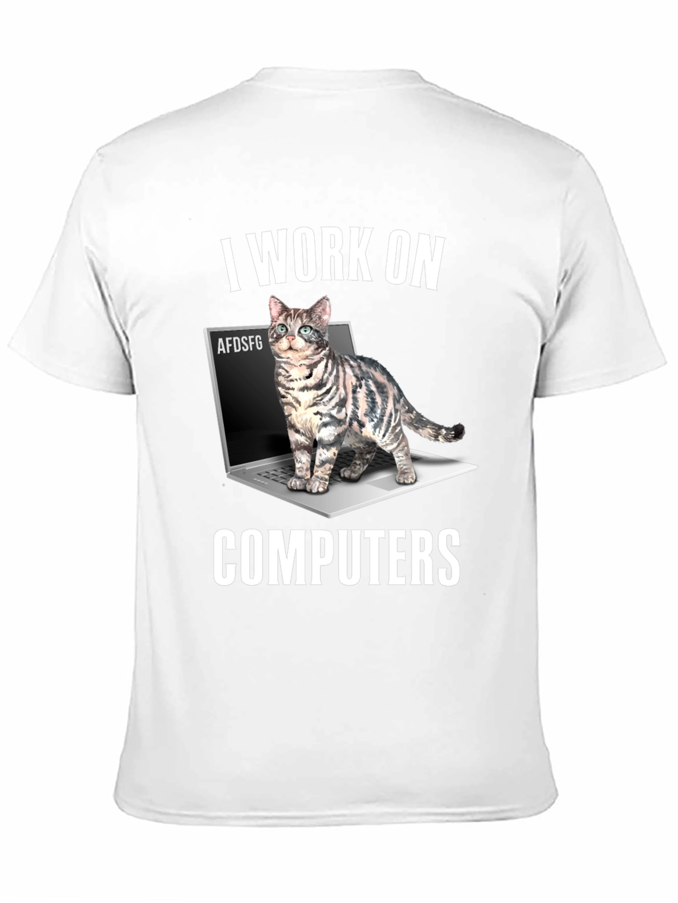 I Work On Computers Cat T-Shirt