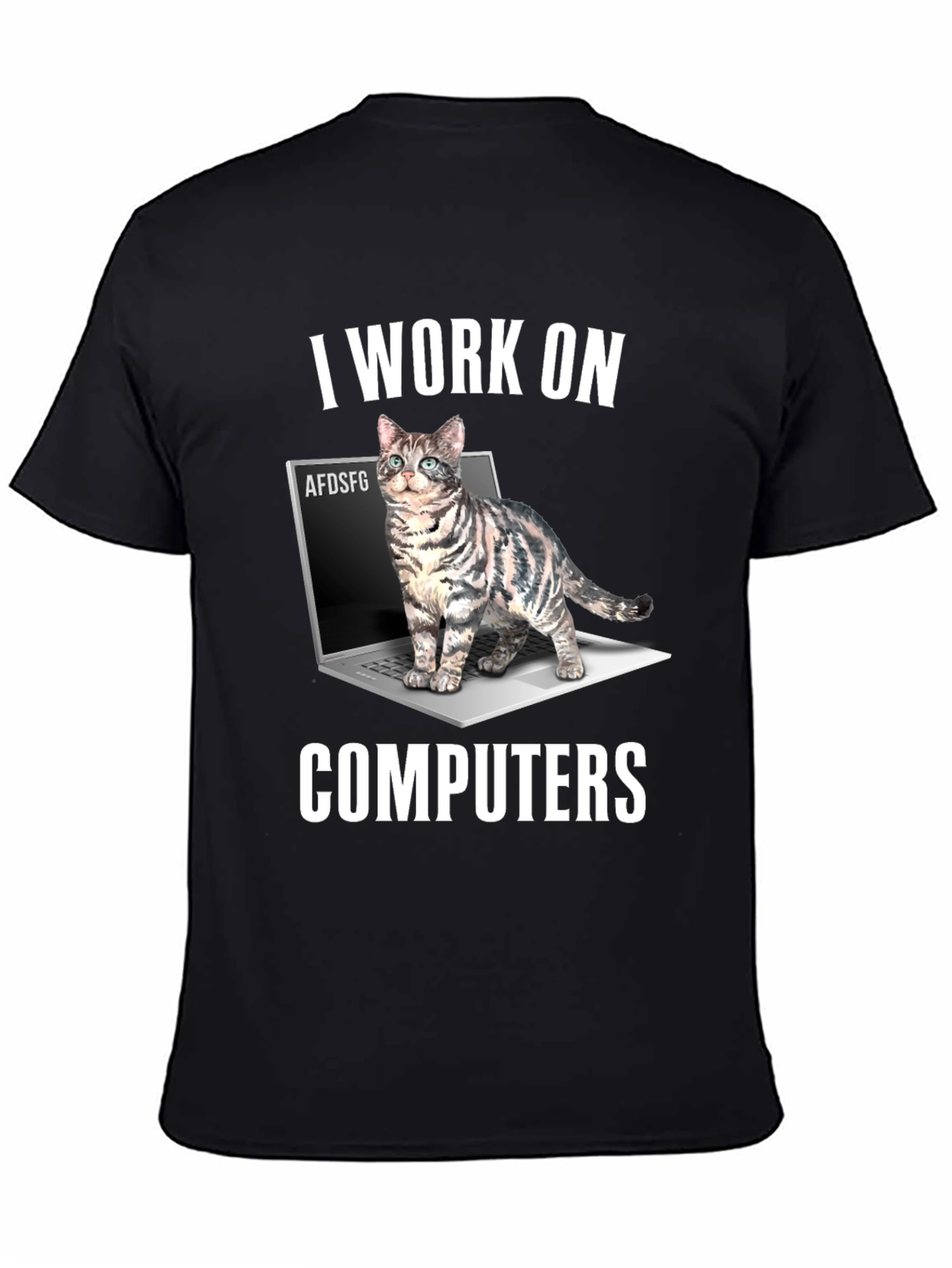 I Work On Computers Cat T-Shirt
