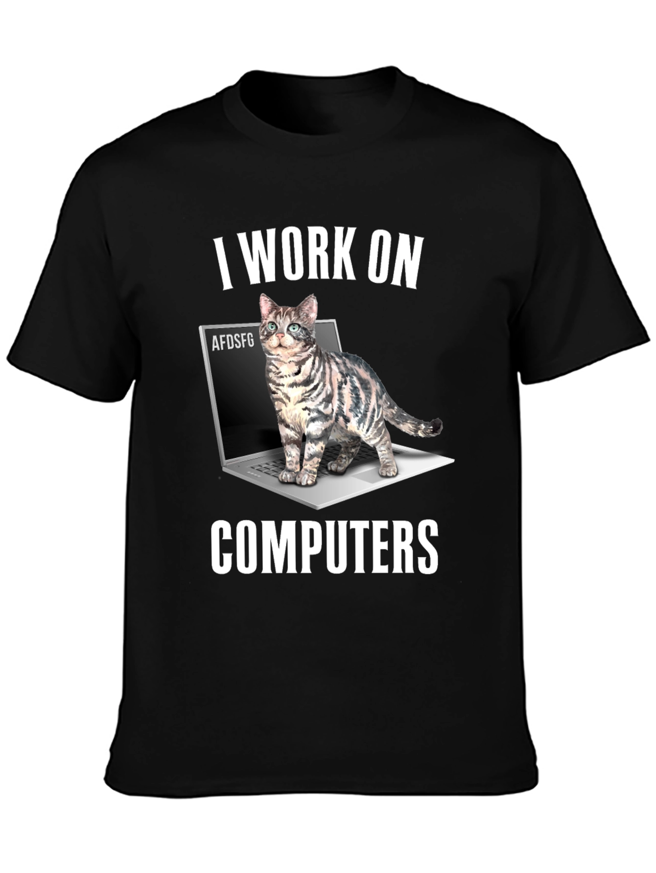 I Work On Computers Cat T-Shirt