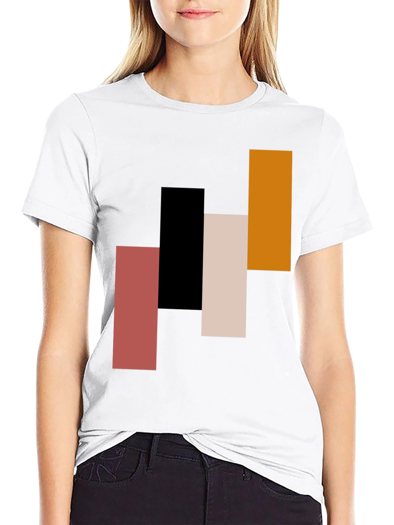 Modern Abstract Geometric Rectangle T-Shirt