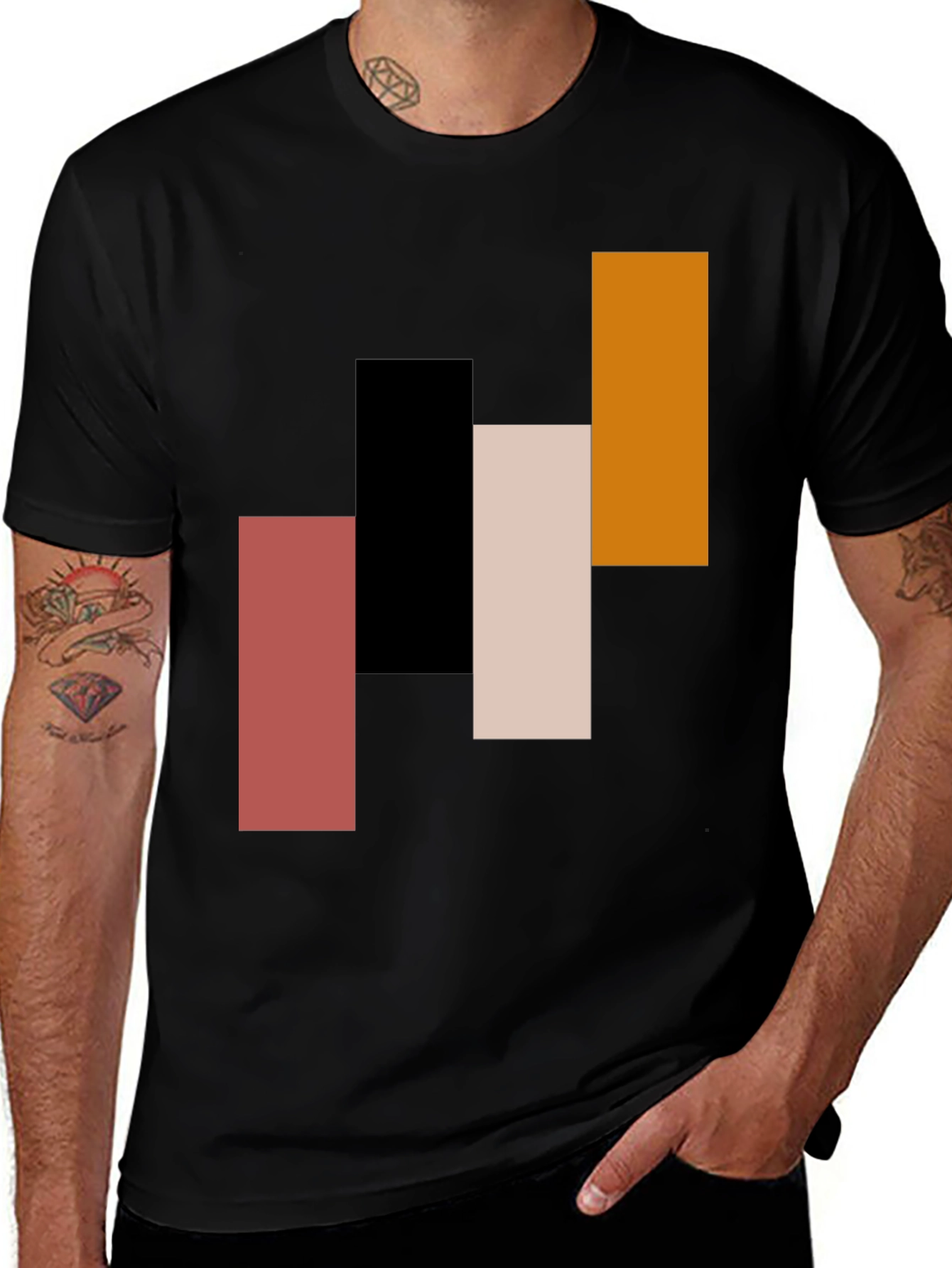 Modern Abstract Geometric Rectangle T-Shirt
