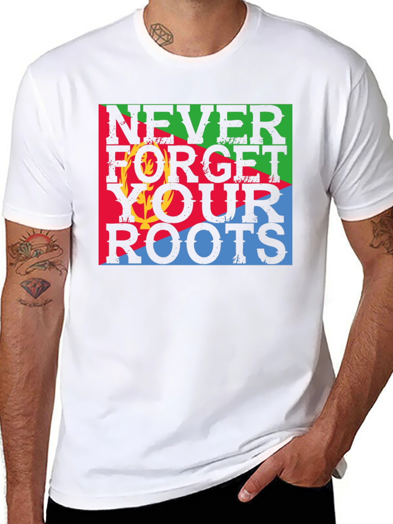 Never Forget Your Roots Eritrea Flag T-Shirt