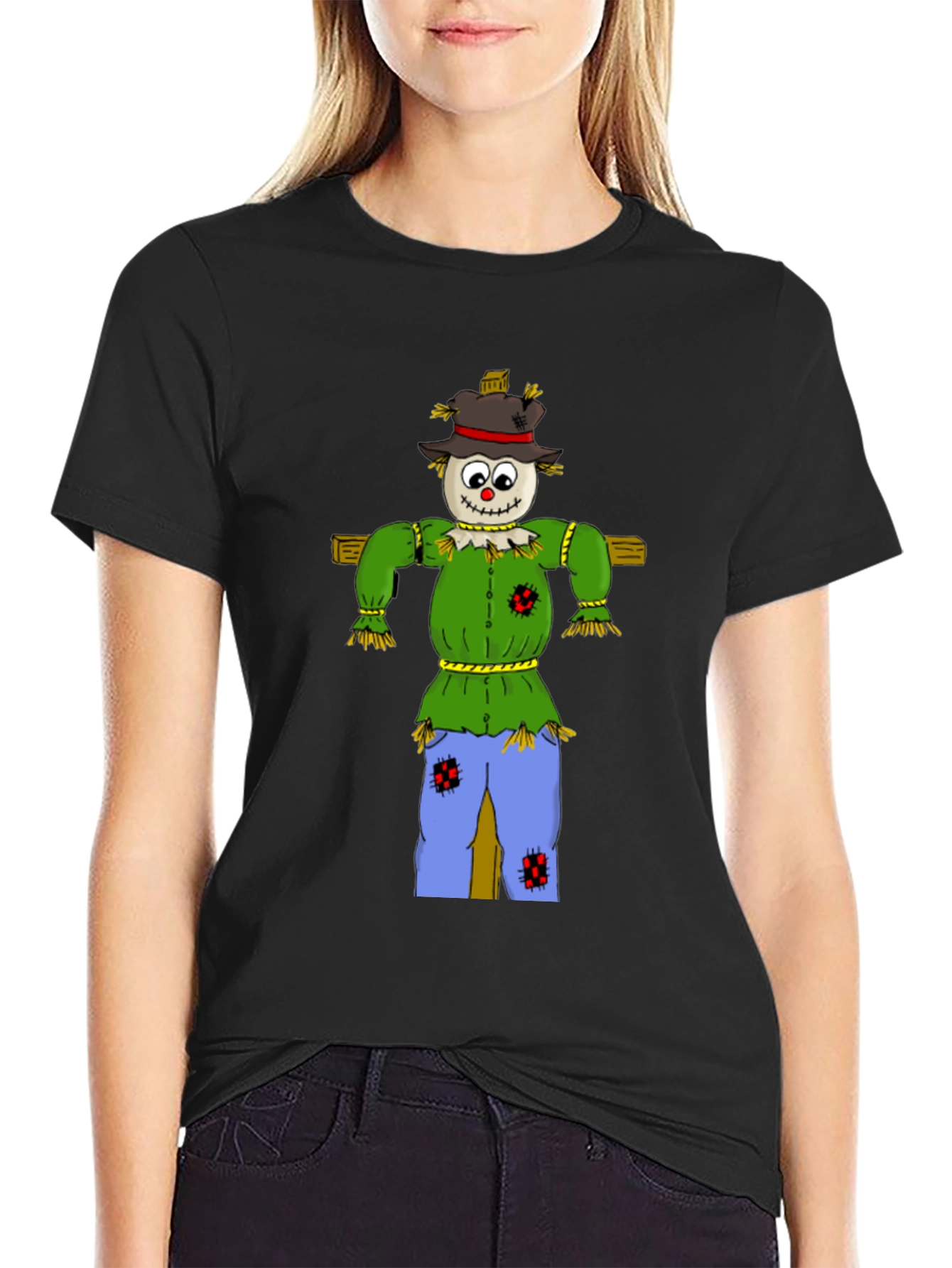 Scarecrow Graphic Tee - Black Cotton T-Shirt