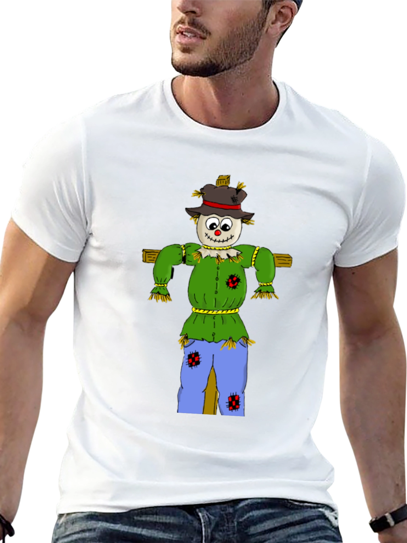 Scarecrow Graphic Tee - Black Cotton T-Shirt