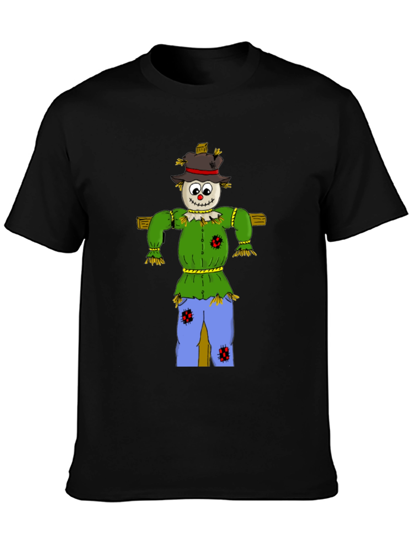 Scarecrow Graphic Tee - Black Cotton T-Shirt