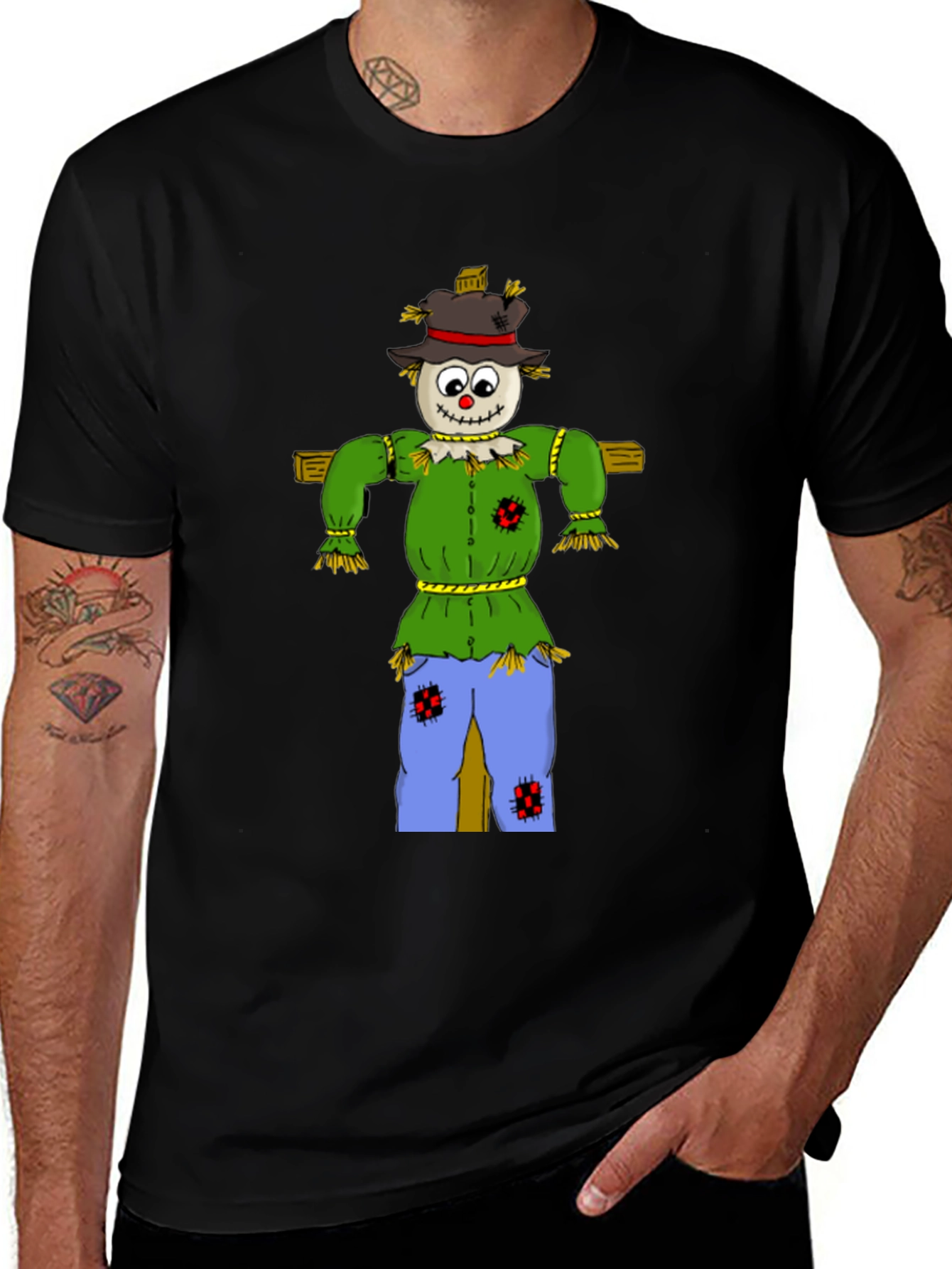 Scarecrow Graphic Tee - Black Cotton T-Shirt
