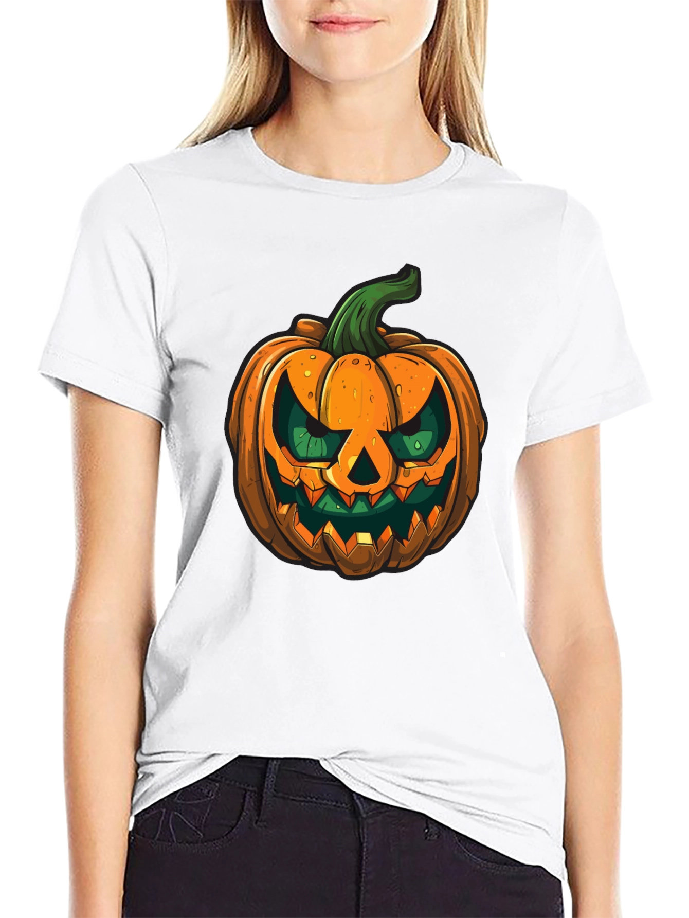 Spooky Pumpkin Graphic Tee - Halloween Style!