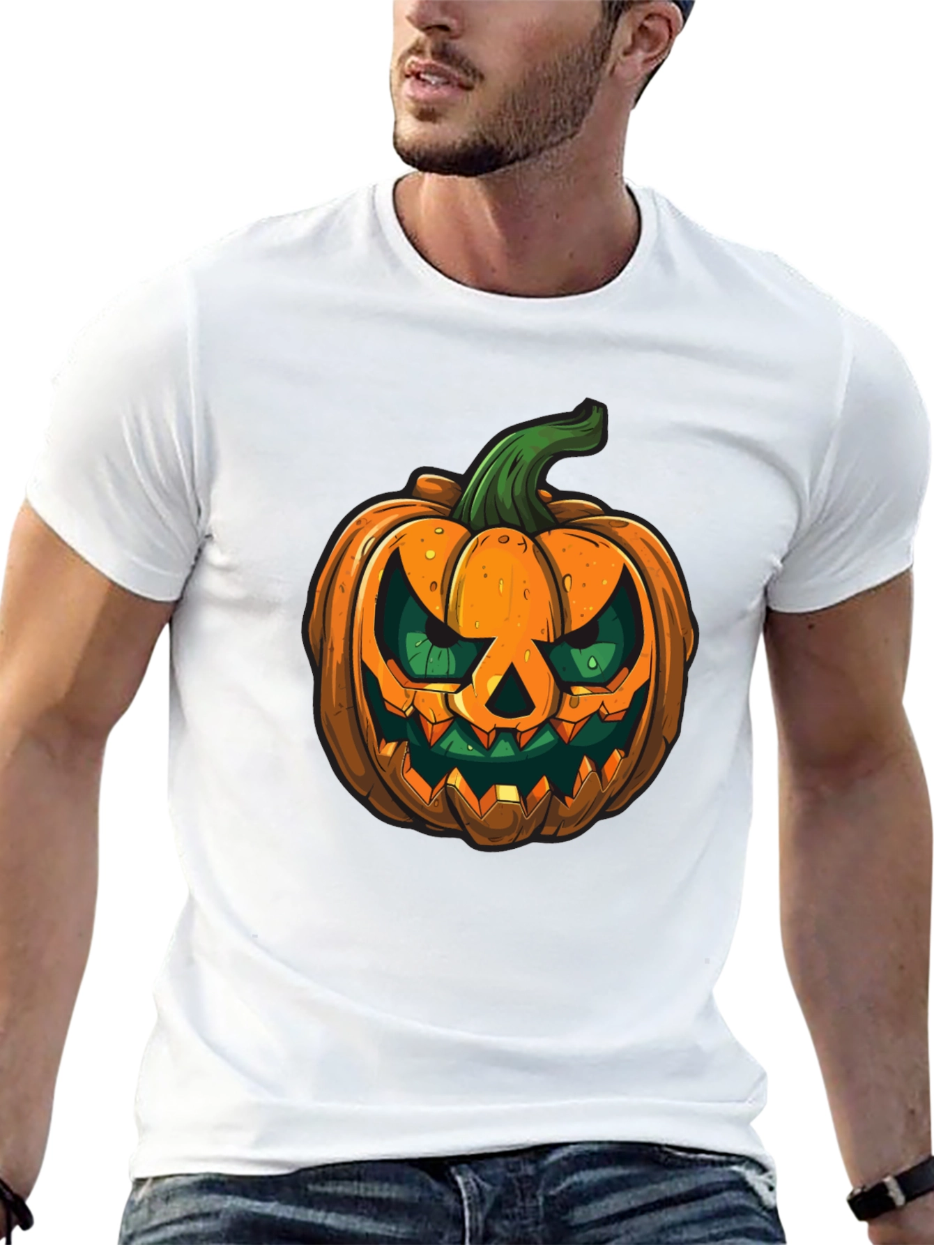 Spooky Pumpkin Graphic Tee - Halloween Style!