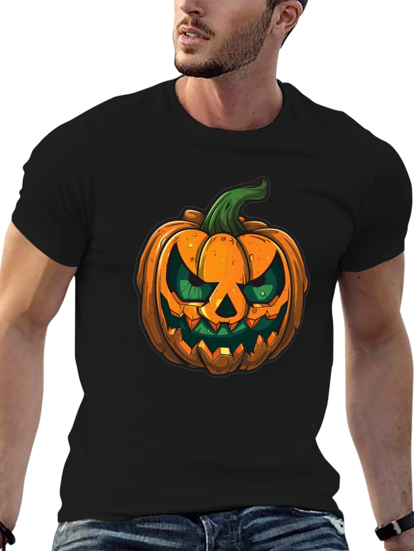 Spooky Pumpkin Graphic Tee - Halloween Style!