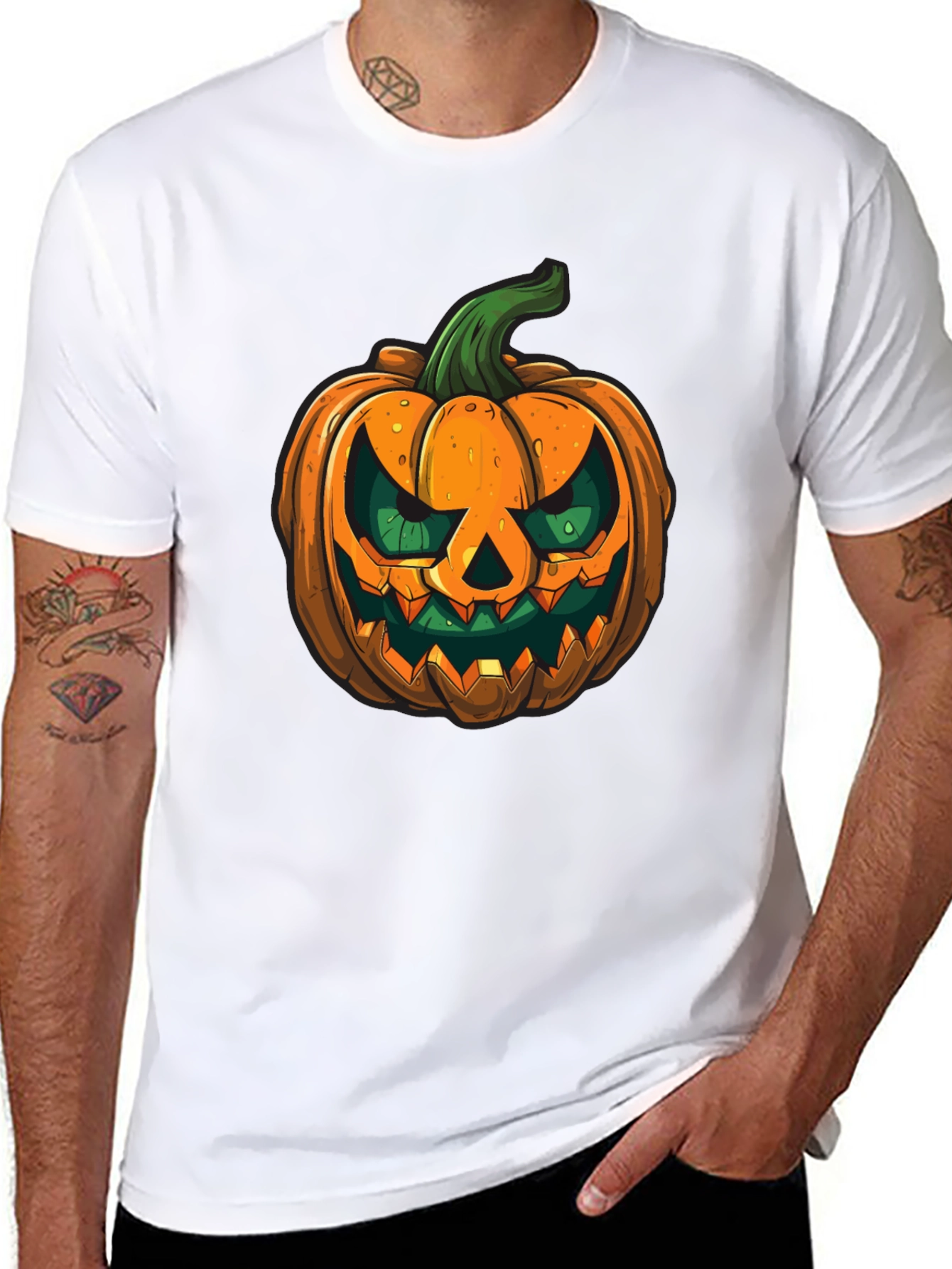 Spooky Pumpkin Graphic Tee - Halloween Style!