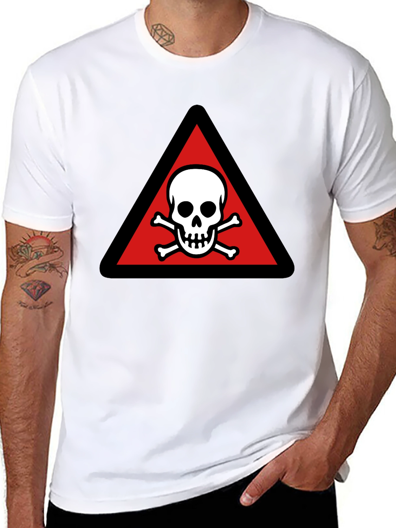 Skull & Crossbones Triangle T-Shirt - Black