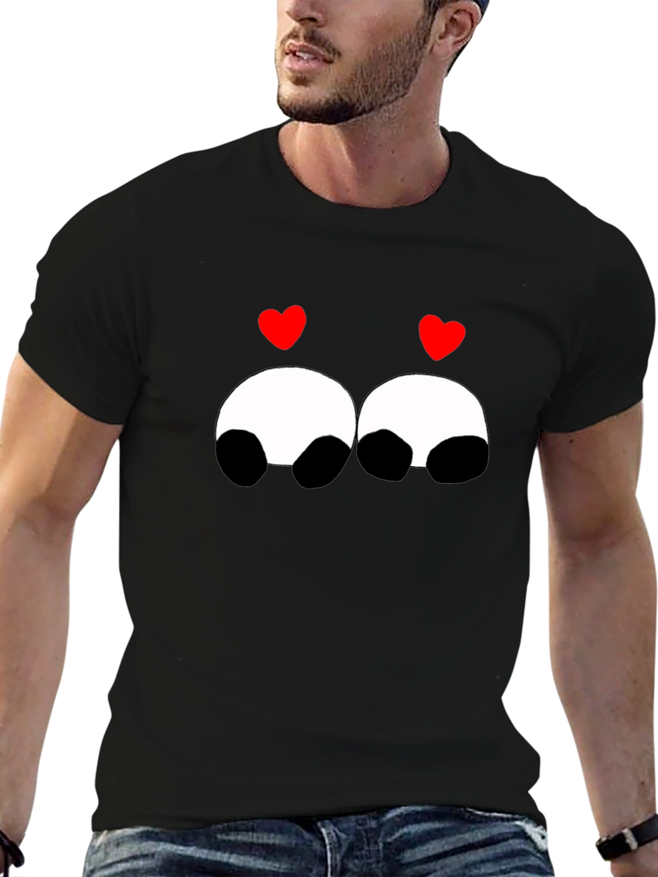 Cute Panda Love Graphic Tee