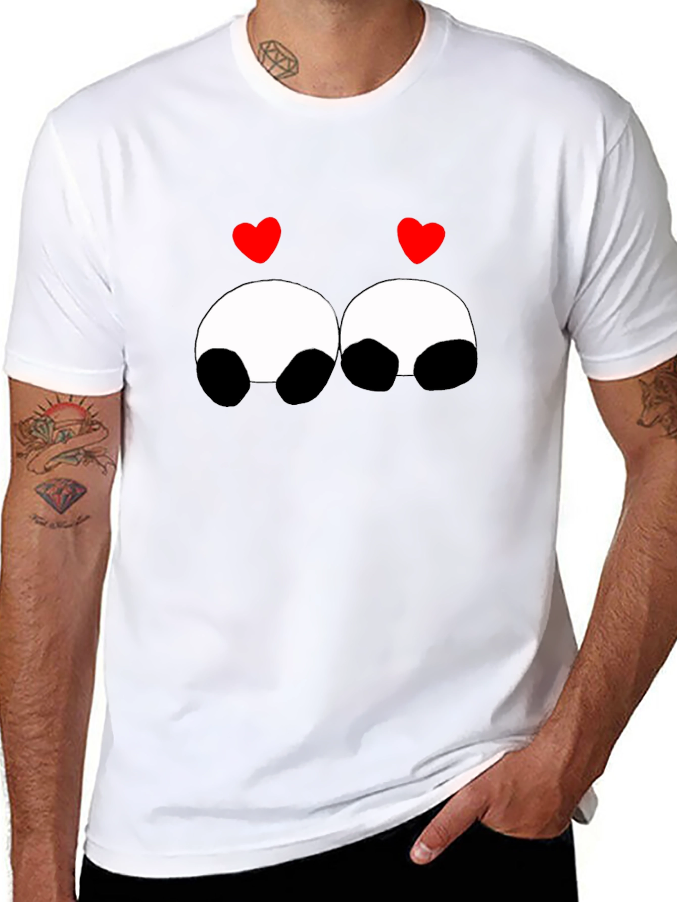 Cute Panda Love Graphic Tee