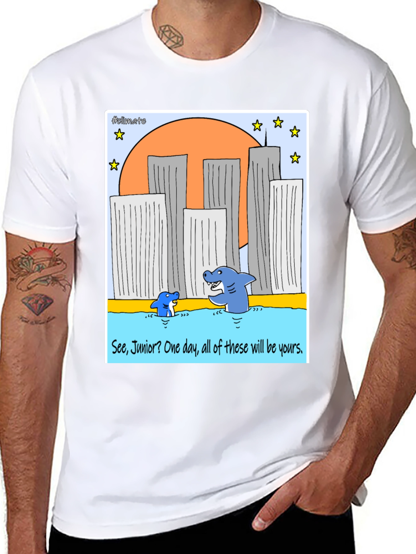 Shark Twin Towers T-Shirt